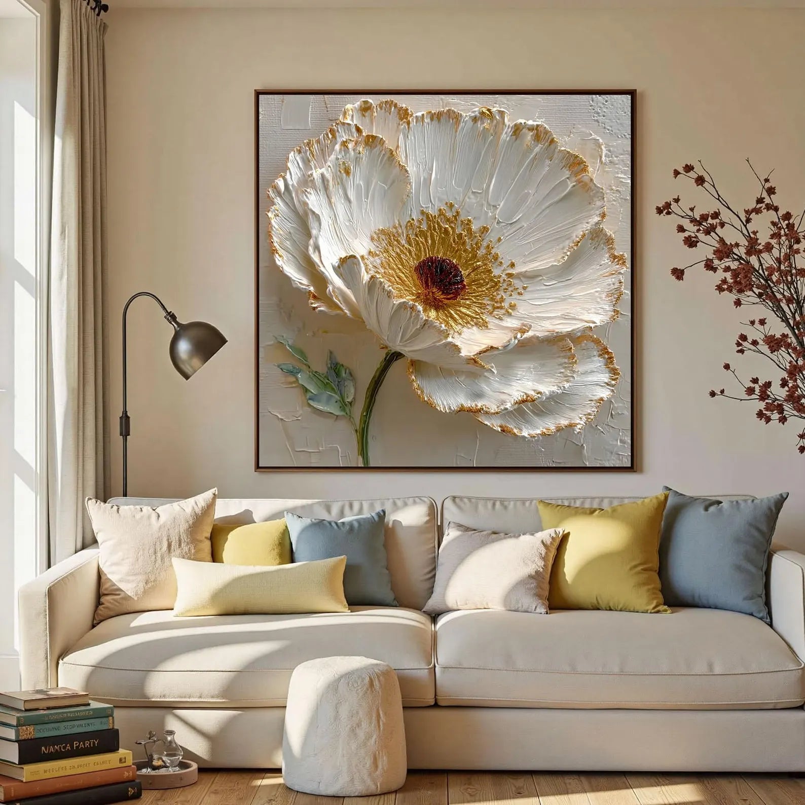 Textured Floral Splendor | Gold Edged