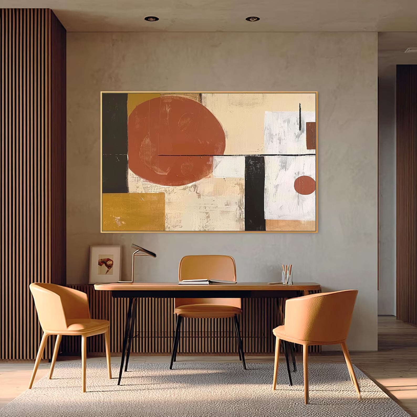 Textured Geometric Fields | Rust Accents