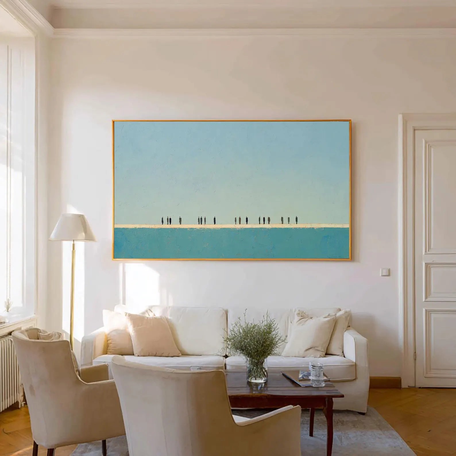 Minimalist Sea-Figure Art | Calm Contemplation