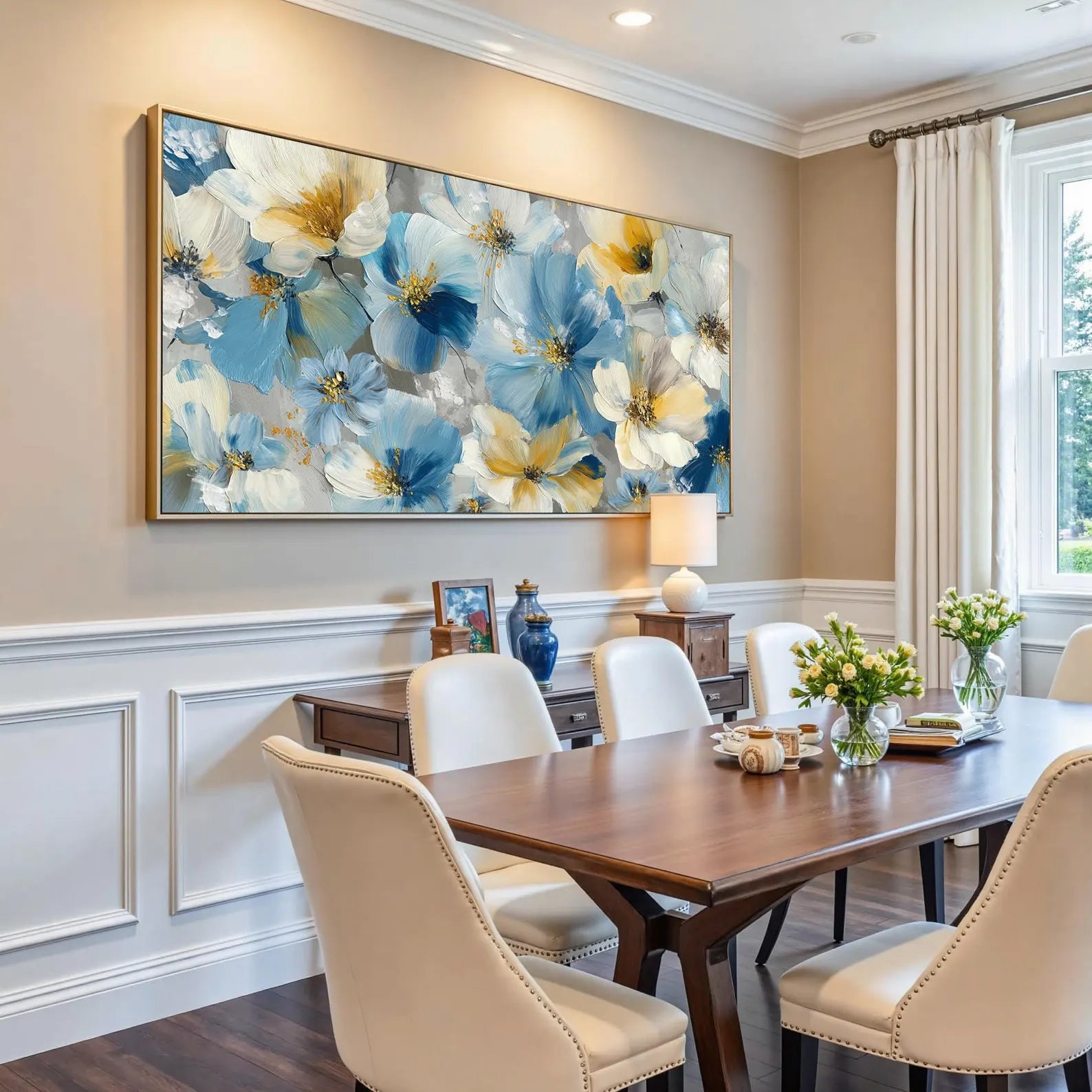 Textured Floral Opulence | Azure Blooms