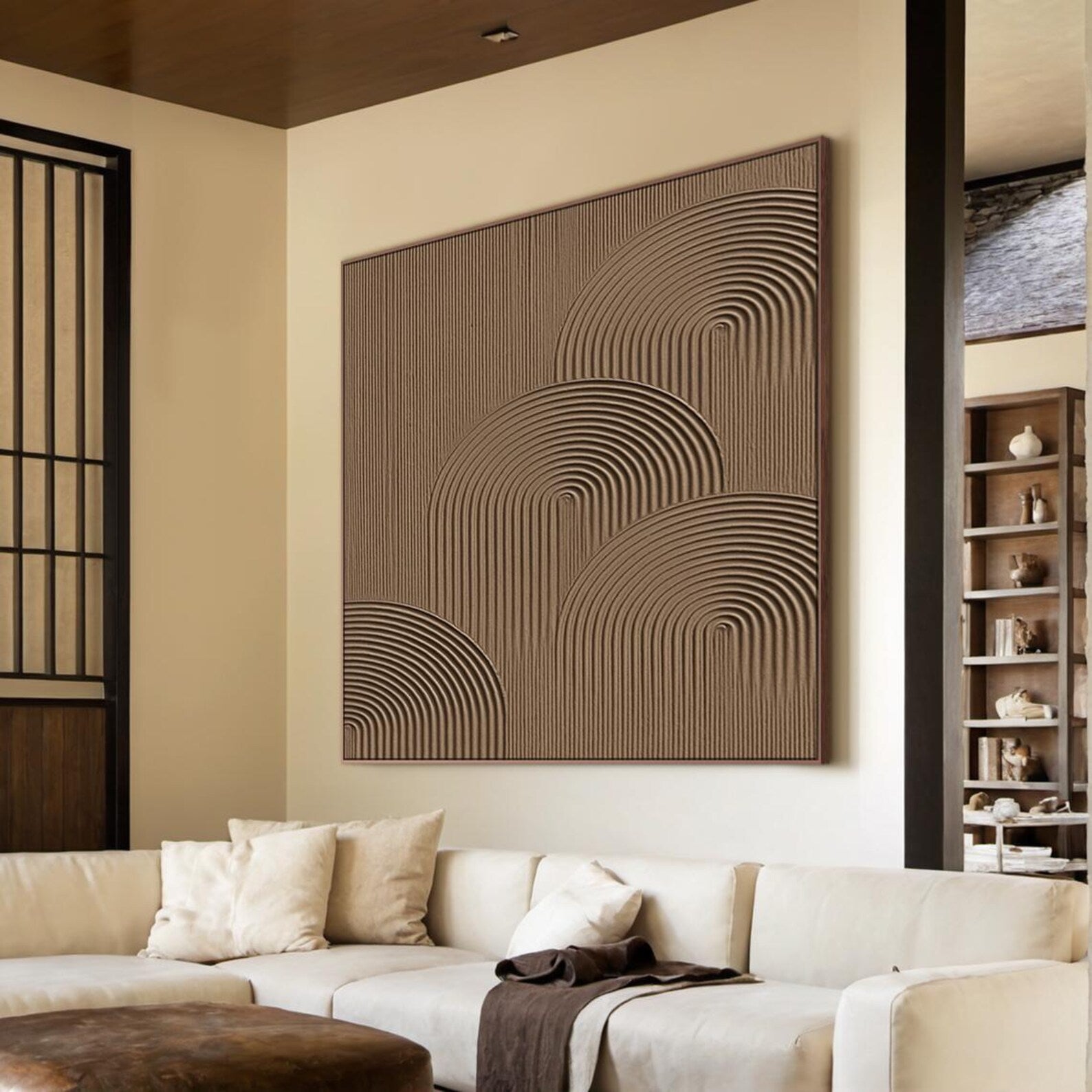 Textured Geometric Warmth | Brown Arch