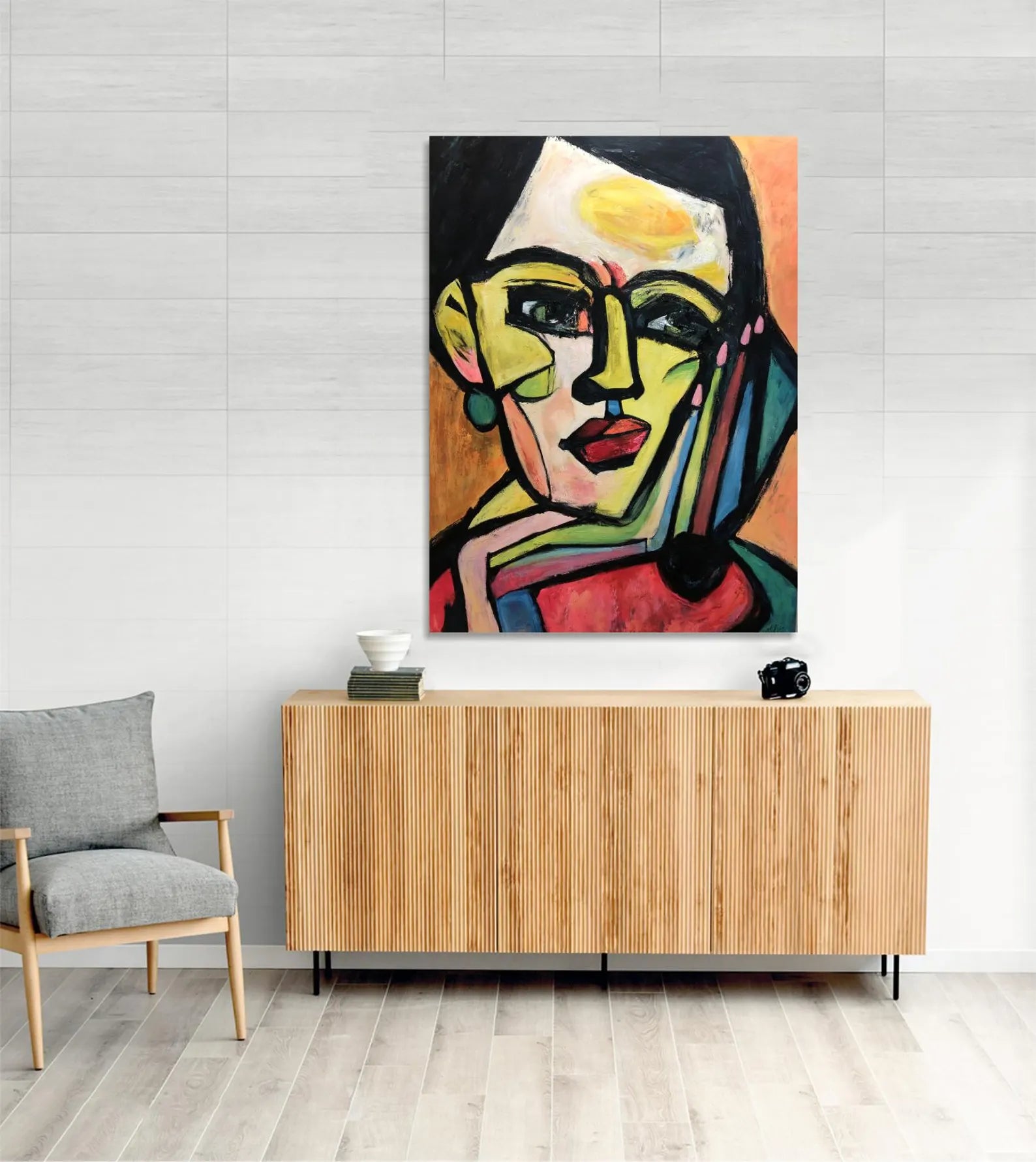 Textured Cubist Portrait | Bold Hues