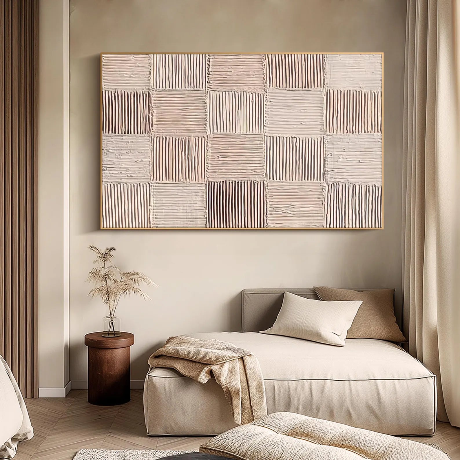 Textured Grid Serenity | Soft Neutrals