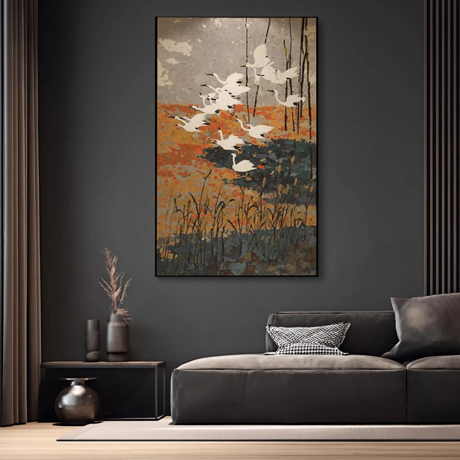 Textured Crane Serenity | White Orange