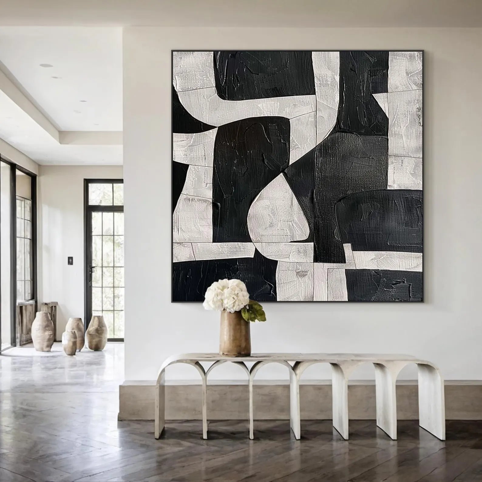 Textured Geometric Boldness | Black White