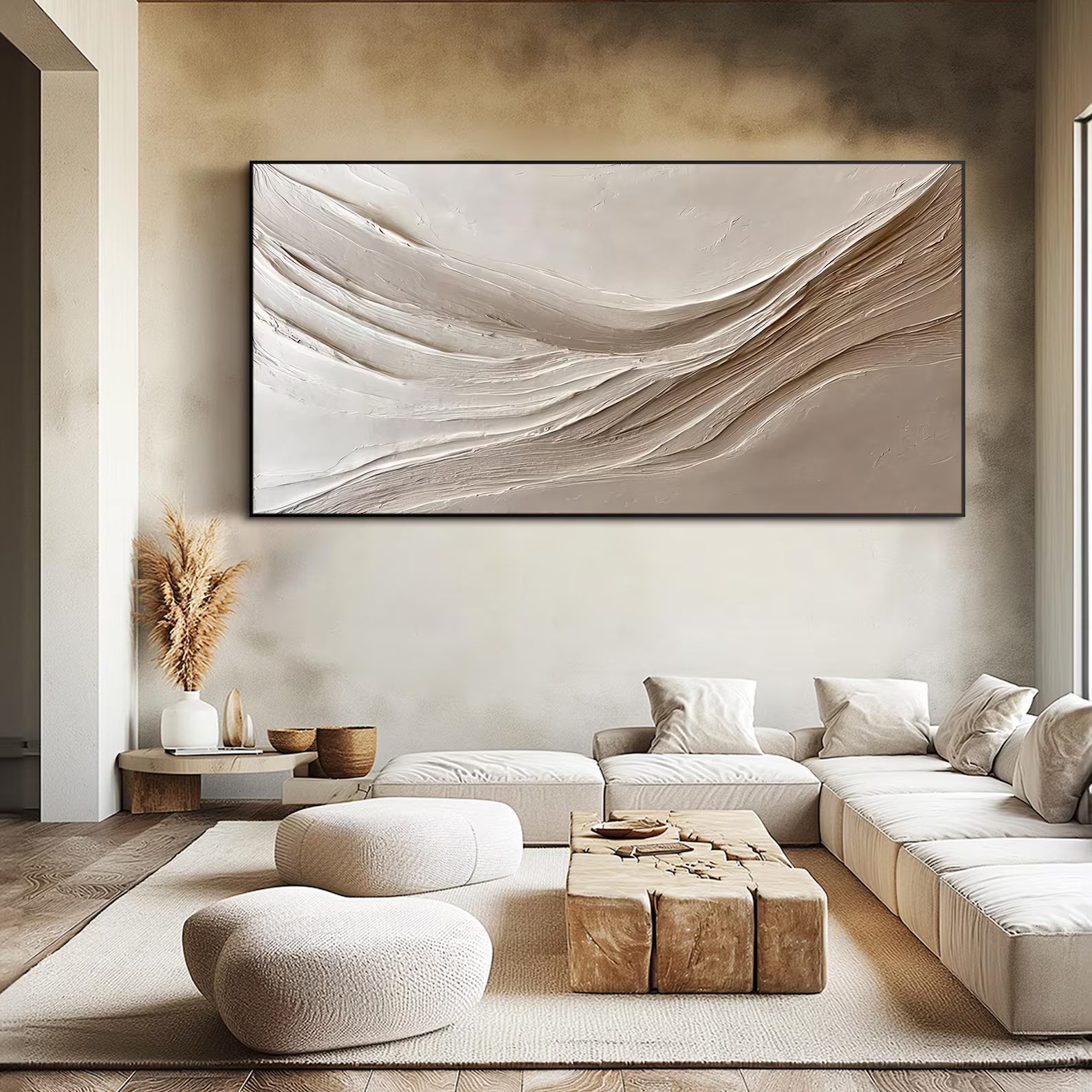 Textured Neutral Minimalist Art | Subtle Flow