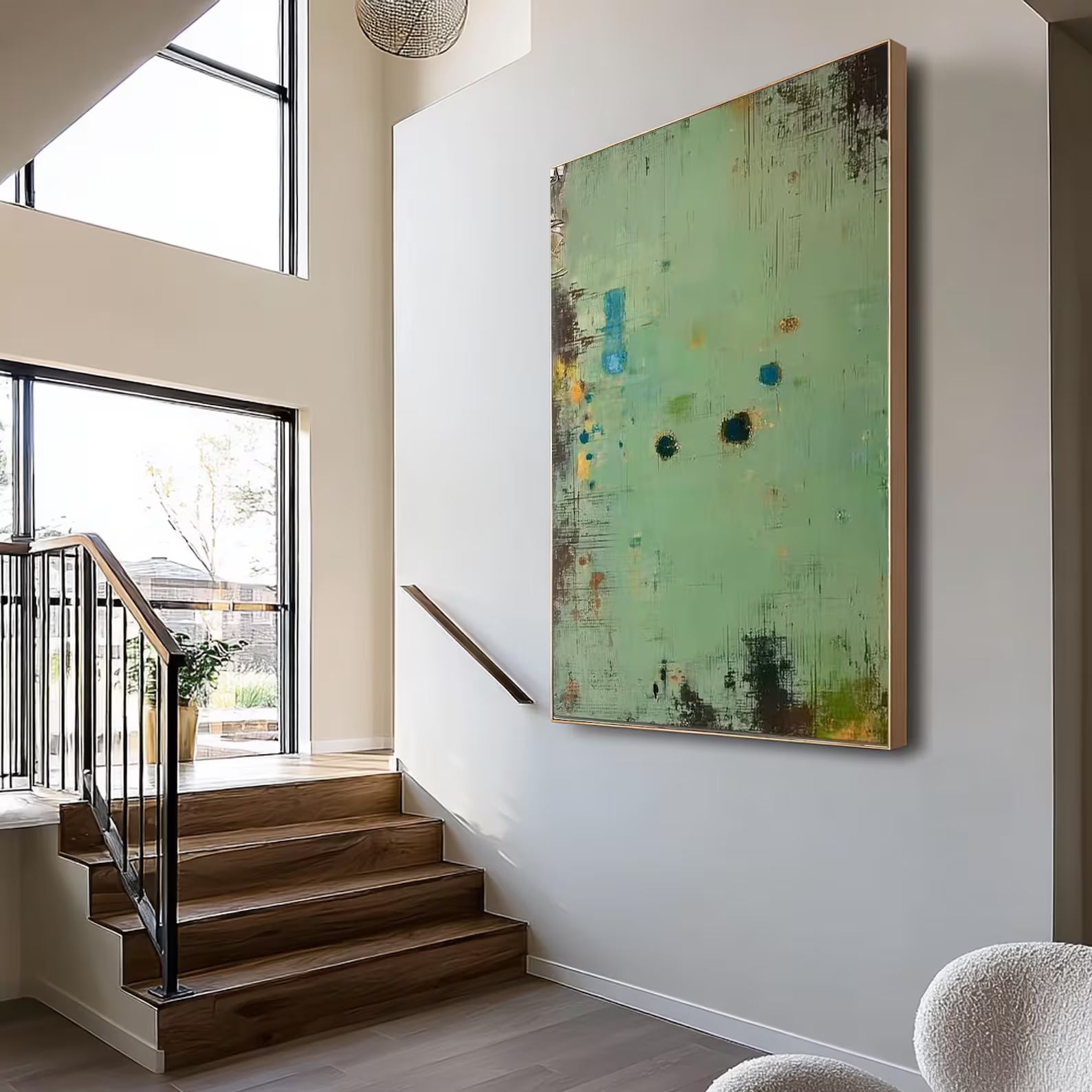 Textured Abstract Calm | Green Teal