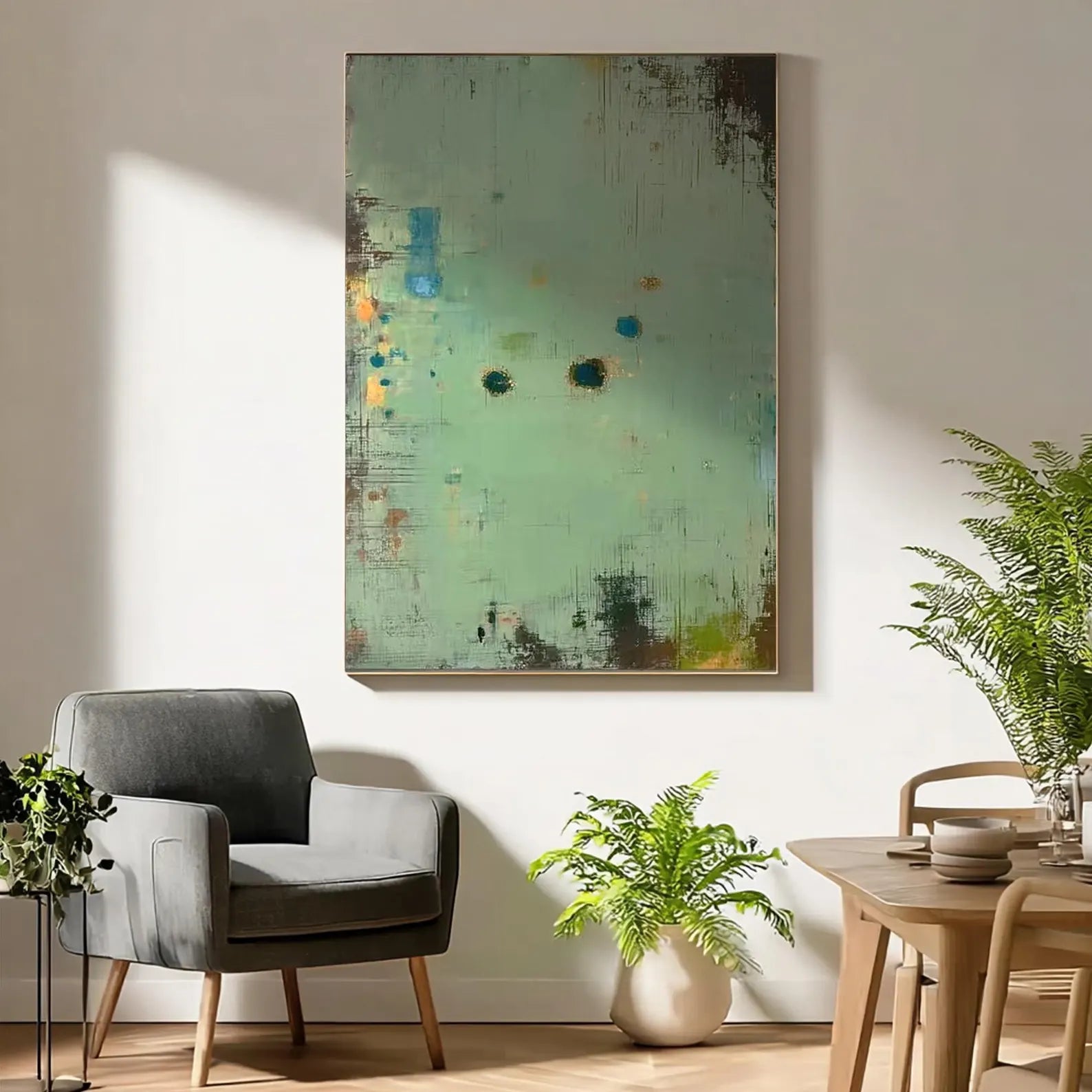 Textured Abstract Calm | Green Teal