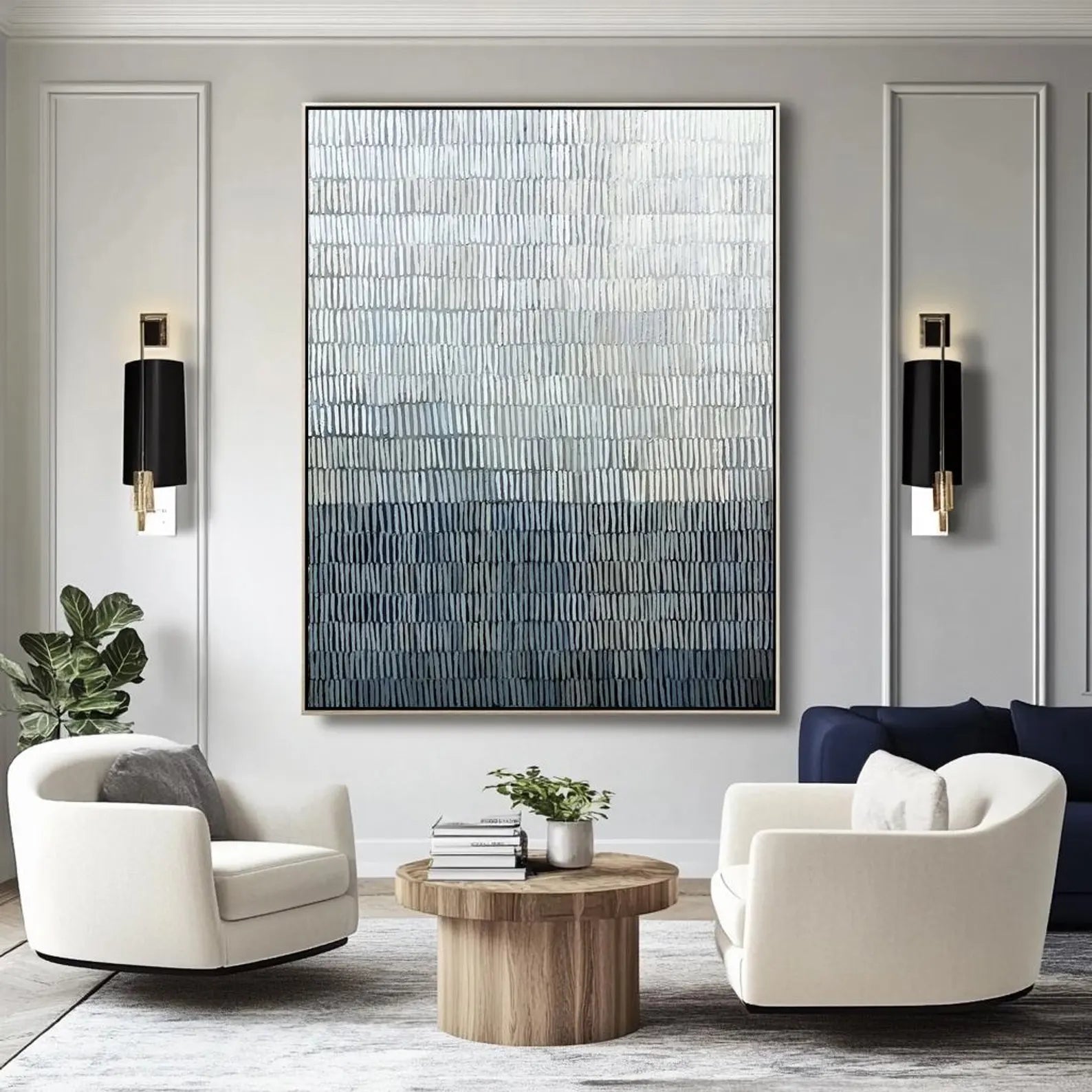 Textured Blue Gradient Art | Coastal Calm