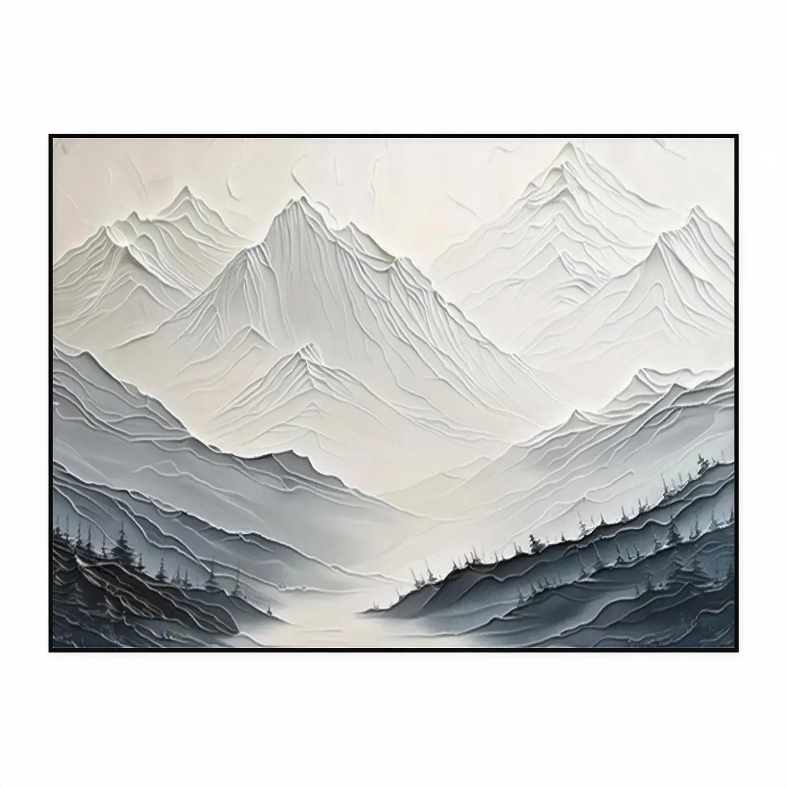 Textured Minimalist Mountain Art | Subtle Valleys Flow