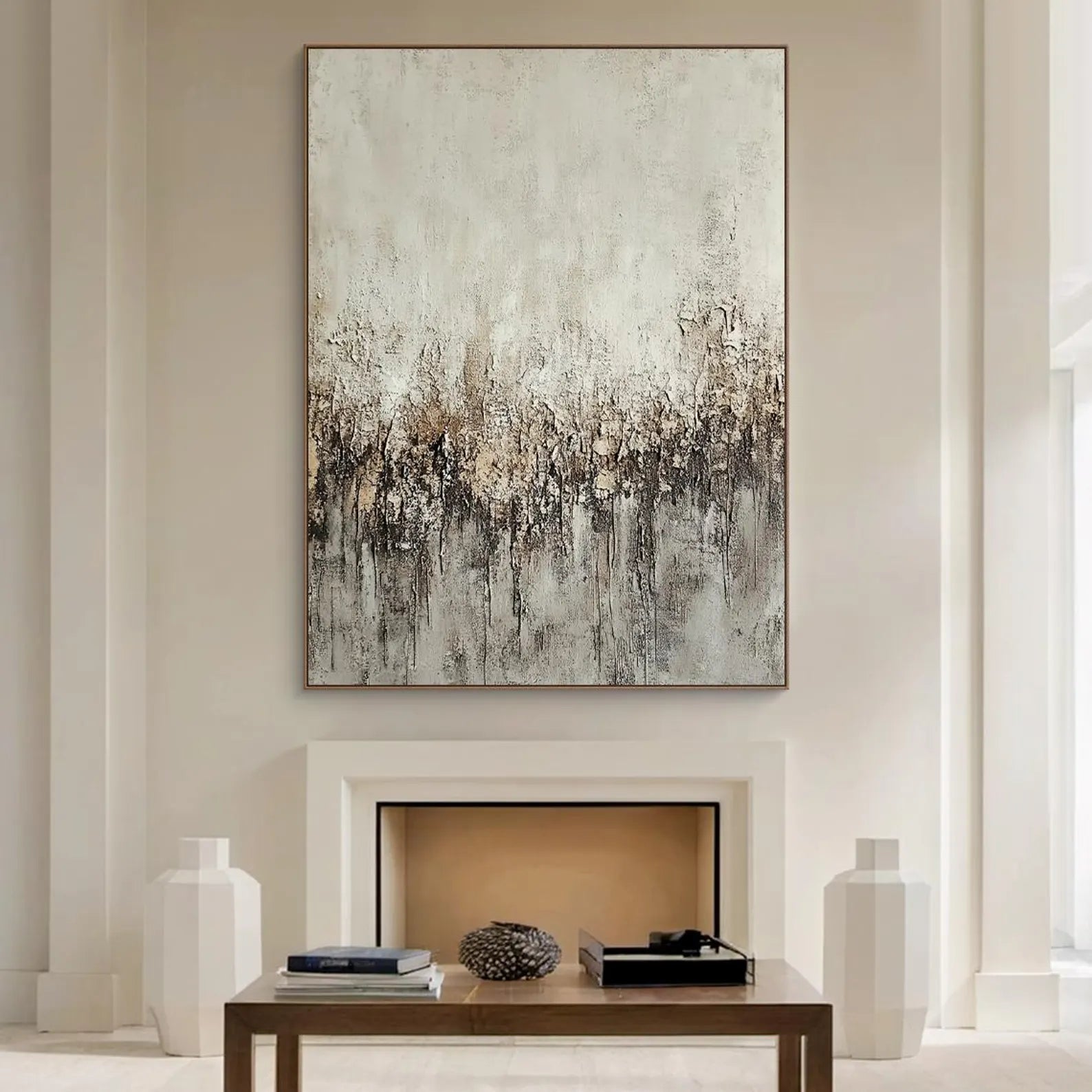 Textured Monochrome Drip | Silver Frost