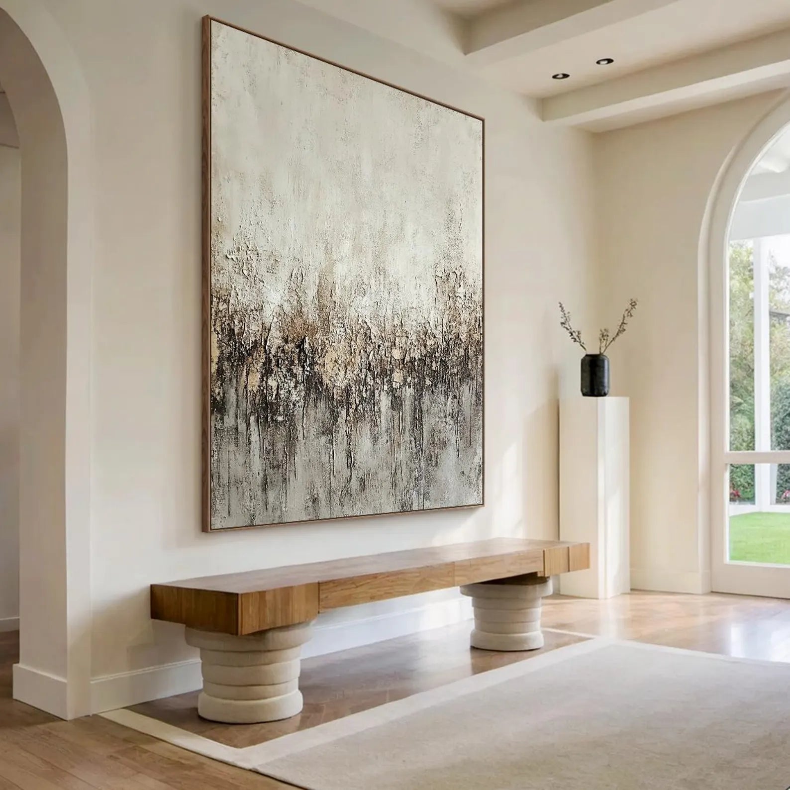 Textured Monochrome Drip | Silver Frost