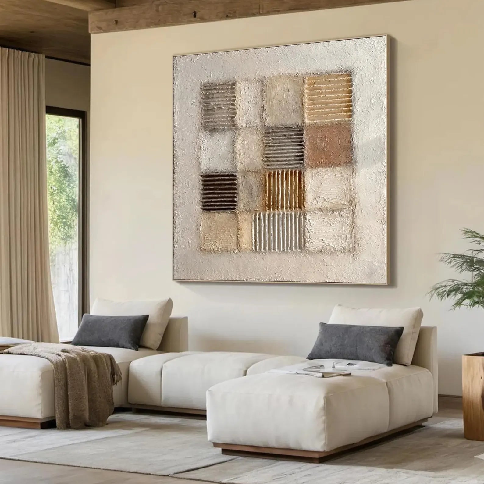 Textured Earth-Tone Composition | Sophisticated Calm