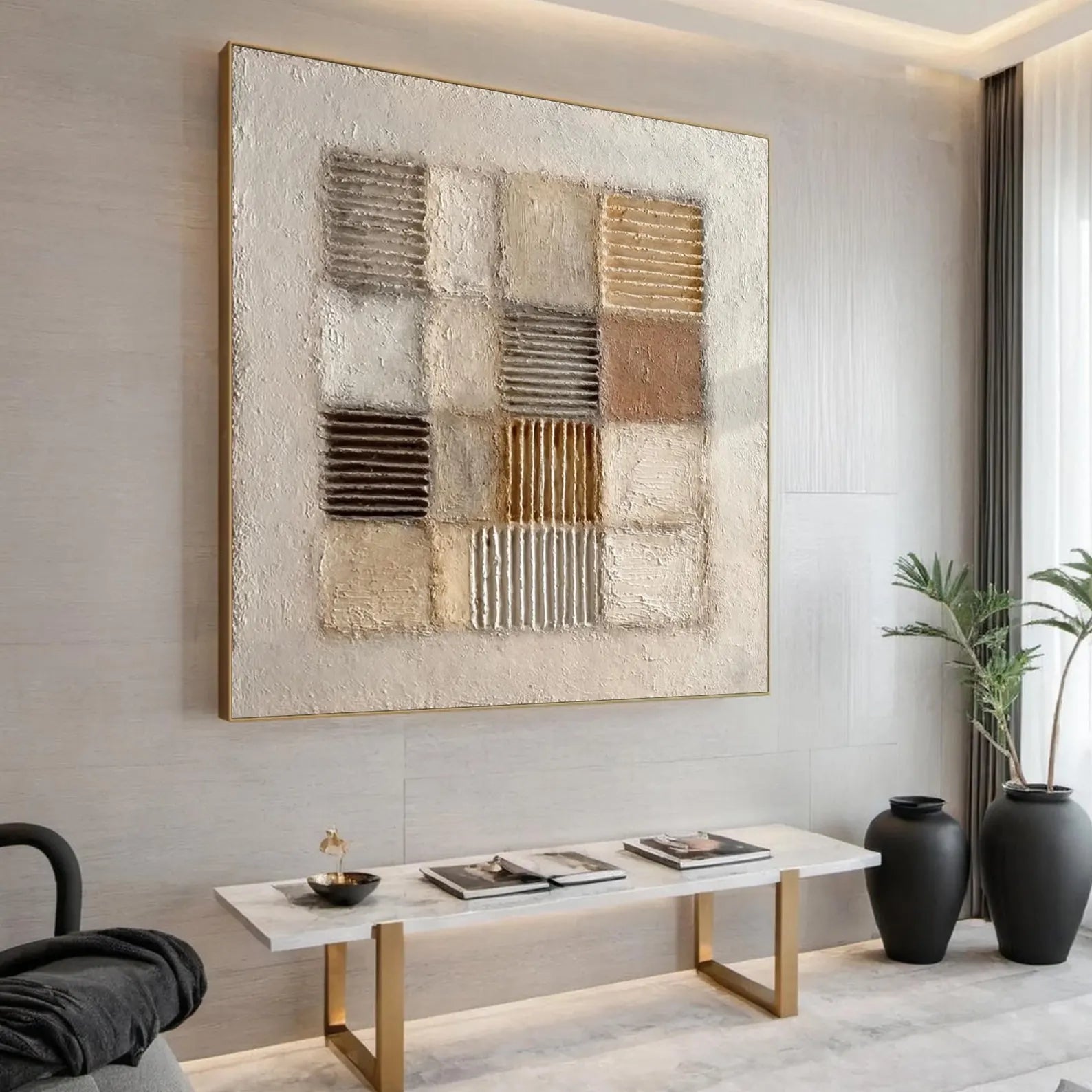 Textured Earth-Tone Composition | Sophisticated Calm