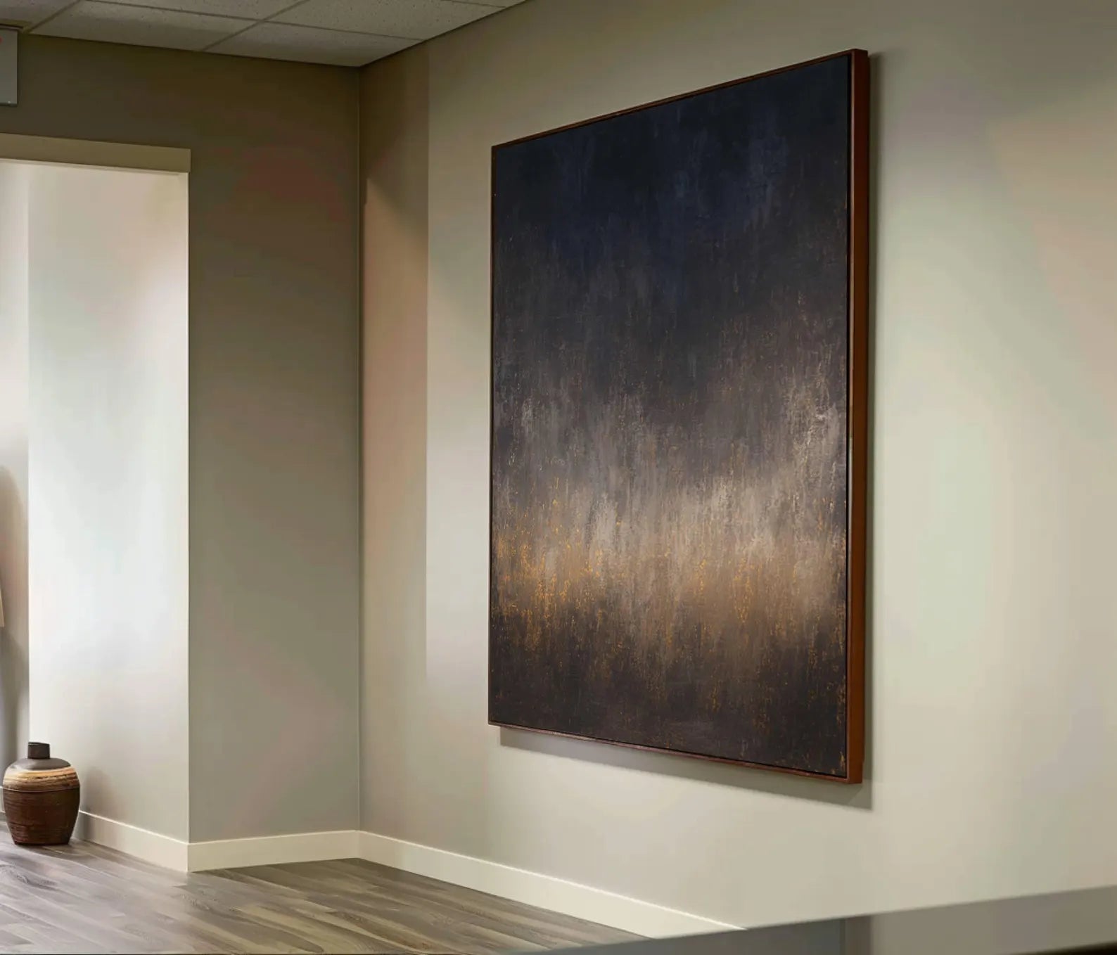 Textured Gradient Art | Midnight Gold Sophistication