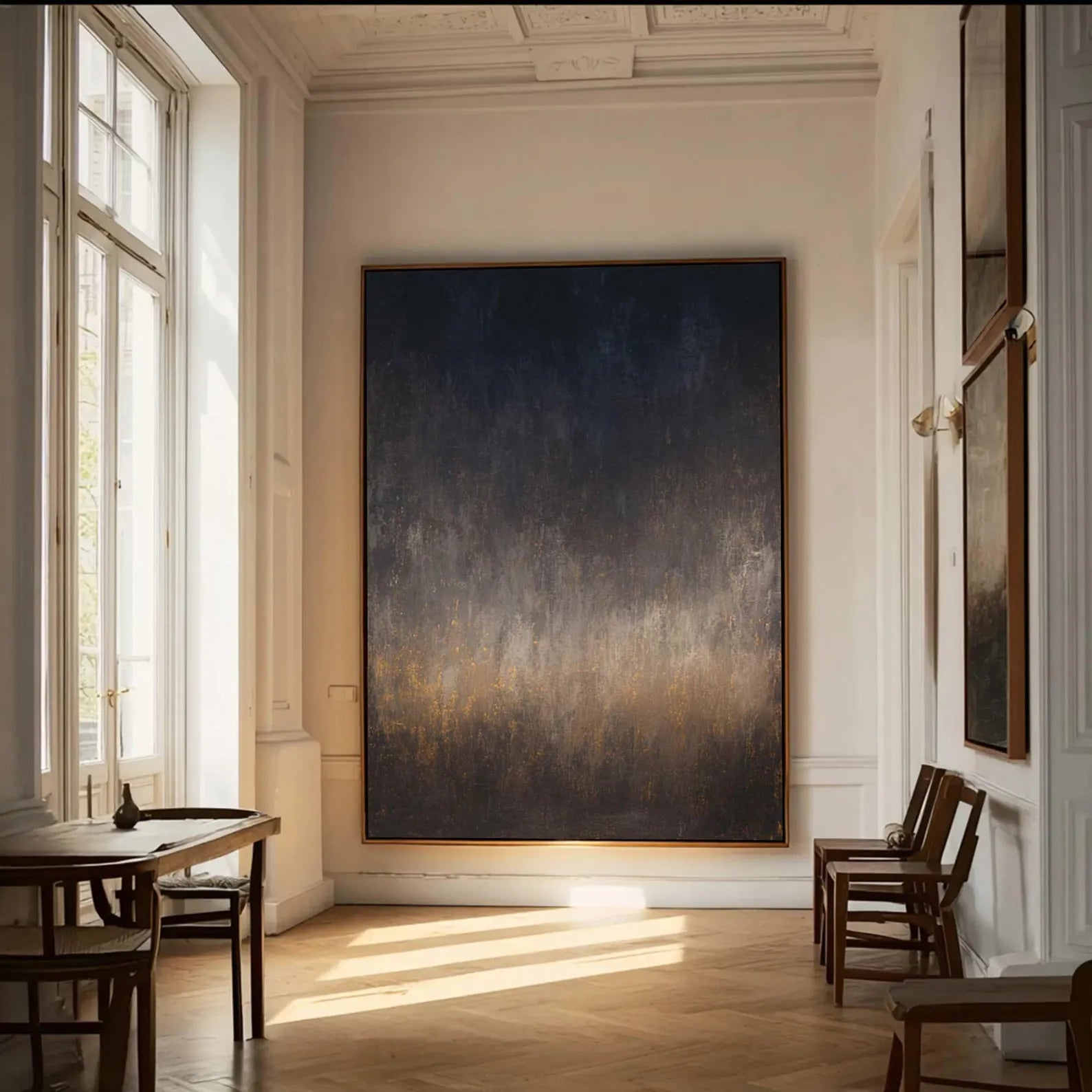 Textured Gradient Art | Midnight Gold Sophistication