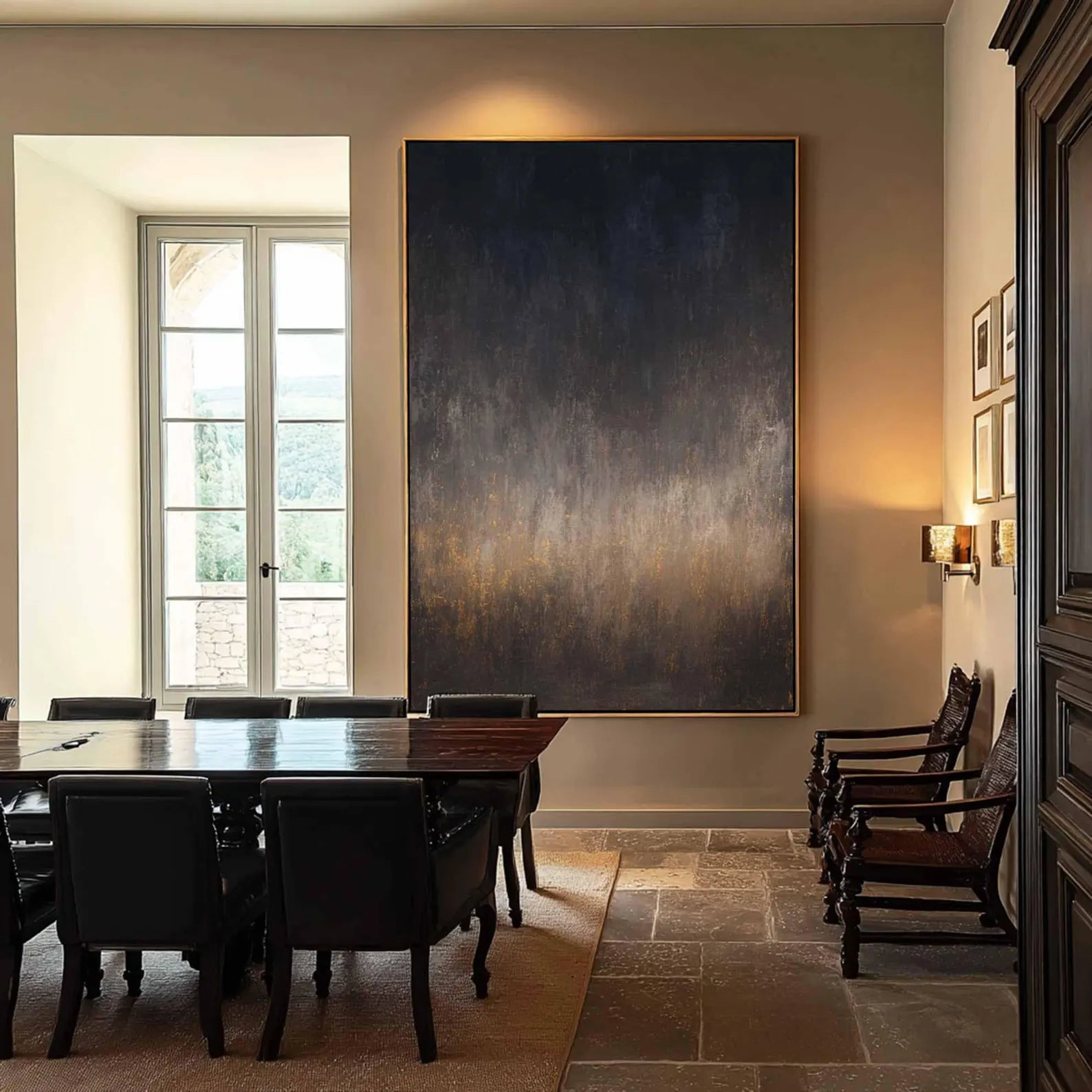 Textured Gradient Art | Midnight Gold Sophistication