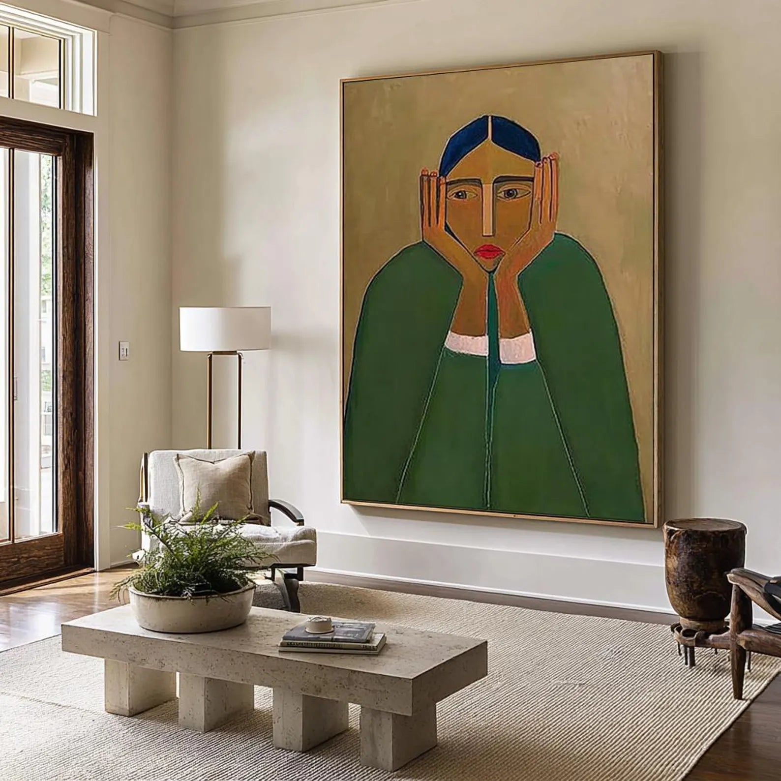 Textured Portrait Opulence | Emerald Gaze