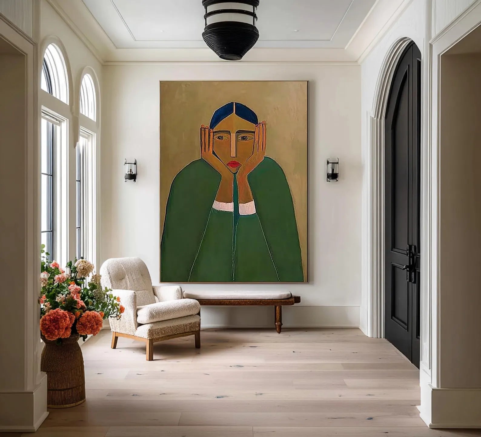 Textured Portrait Opulence | Emerald Gaze