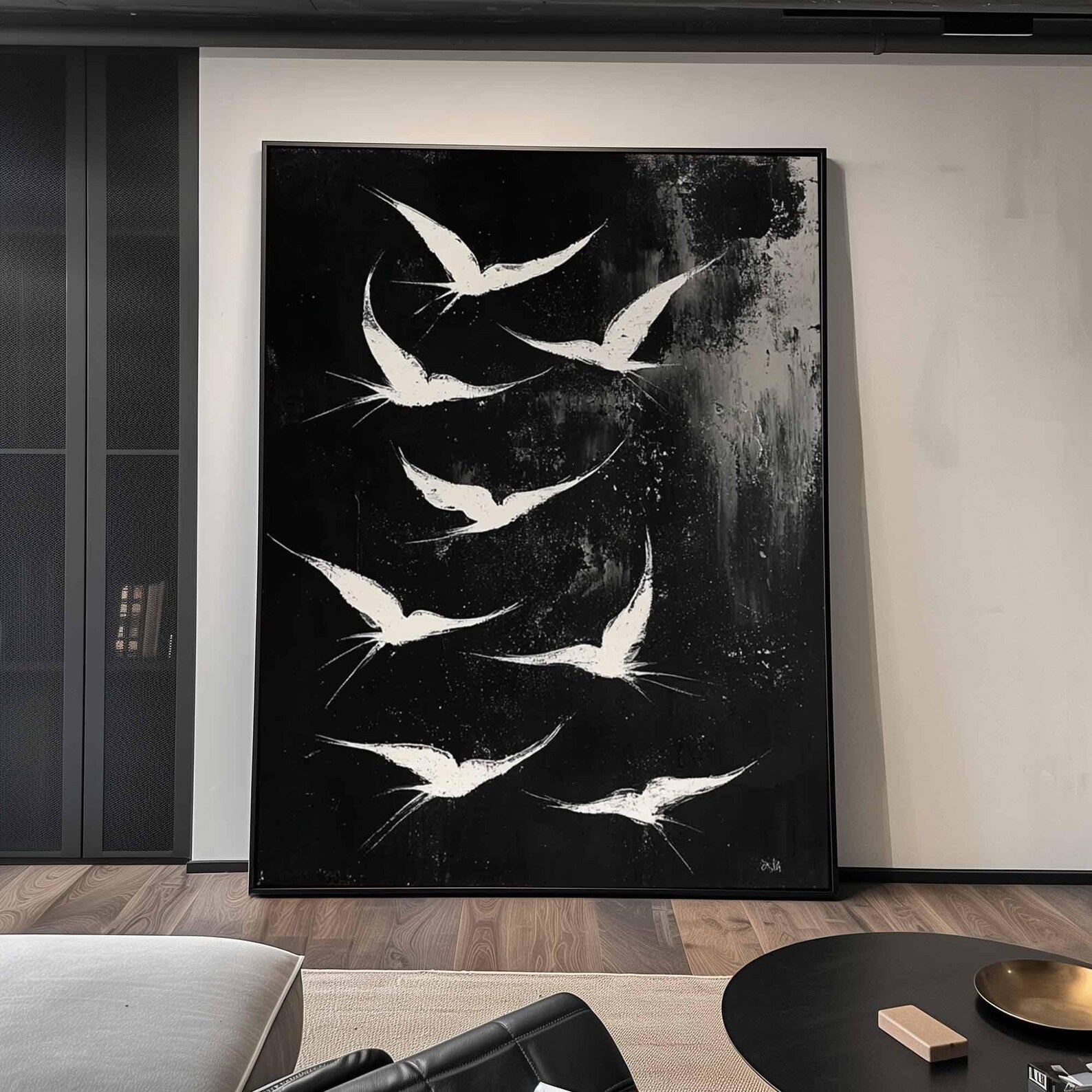 Textured Avian Drama | Black White