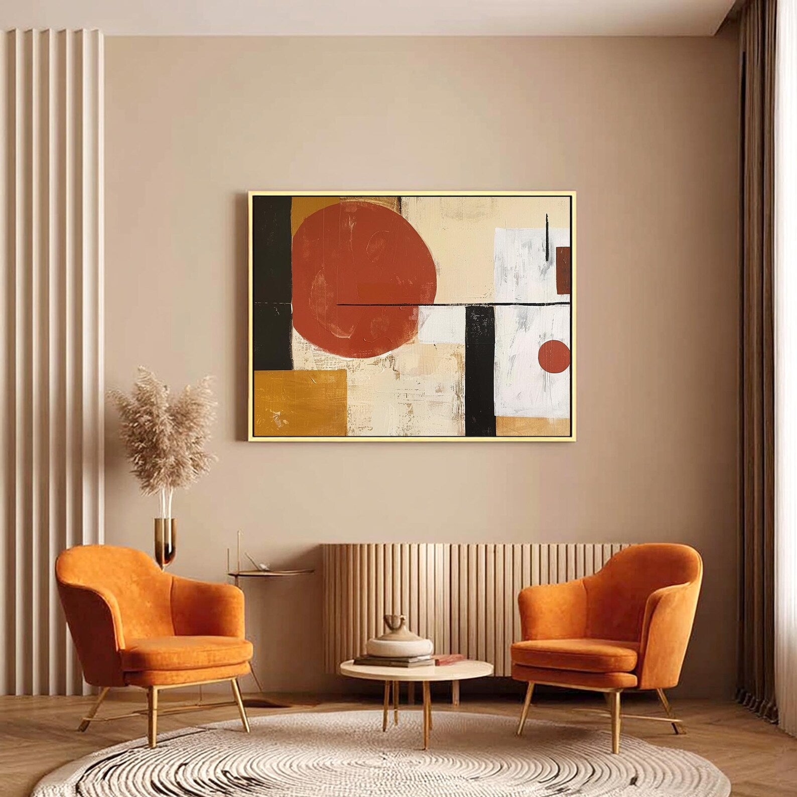 Textured Geometric Fields | Rust Accents