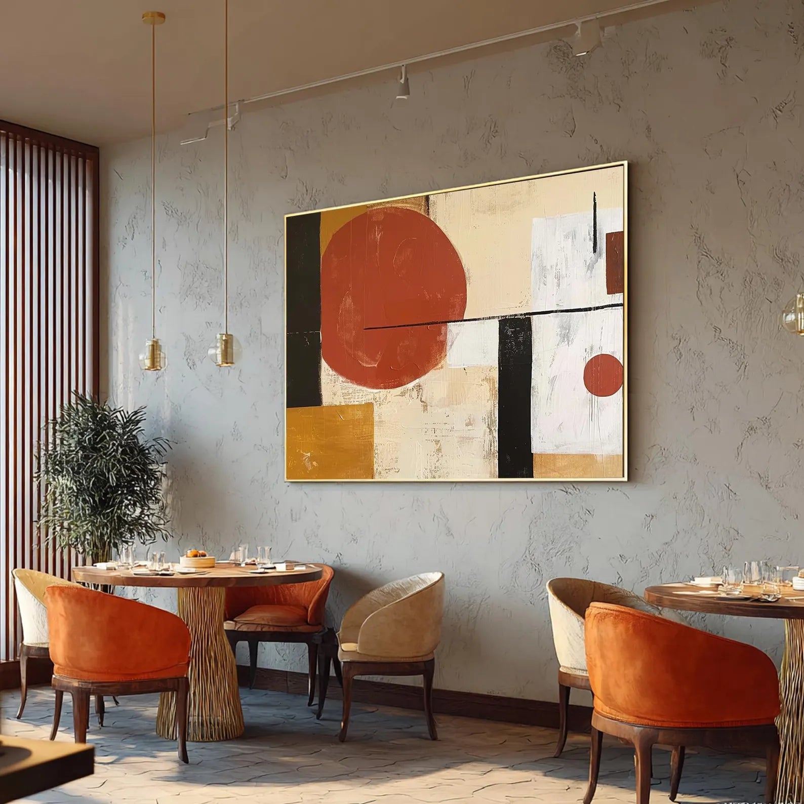 Textured Geometric Fields | Rust Accents