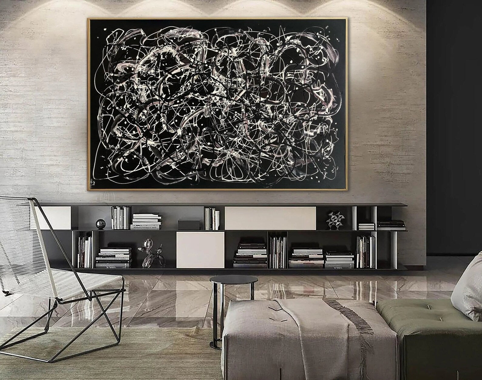 Textured Linear Swirls | Black Backdrop