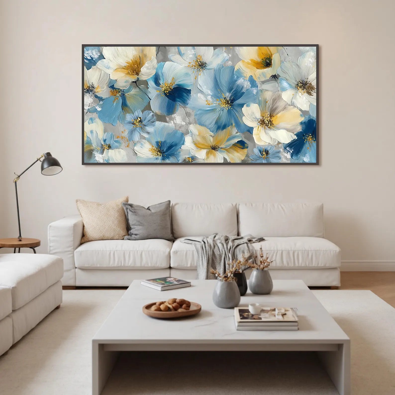 Textured Floral Opulence | Azure Blooms