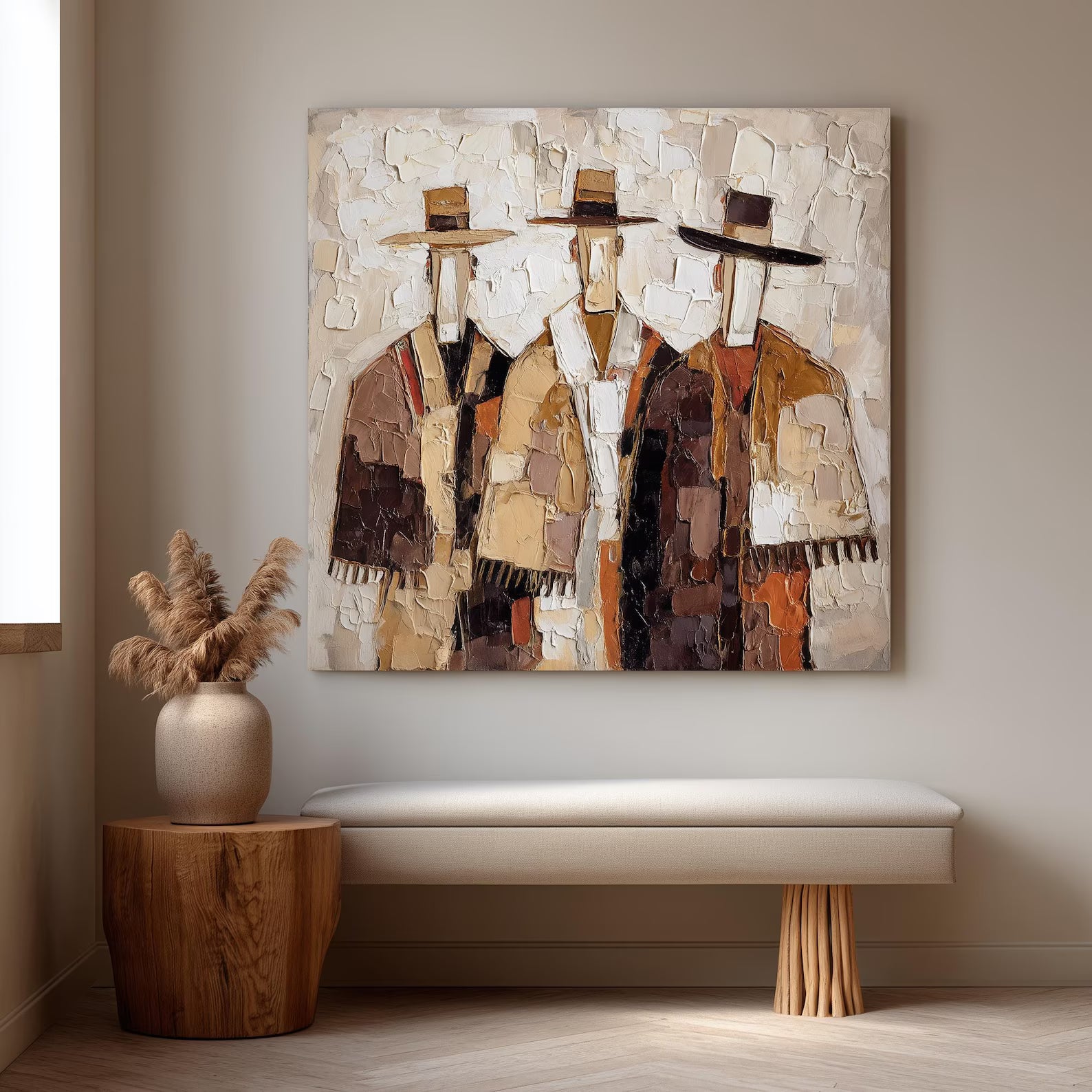 Textured Abstract Figure Art | Subtle Tones Flow