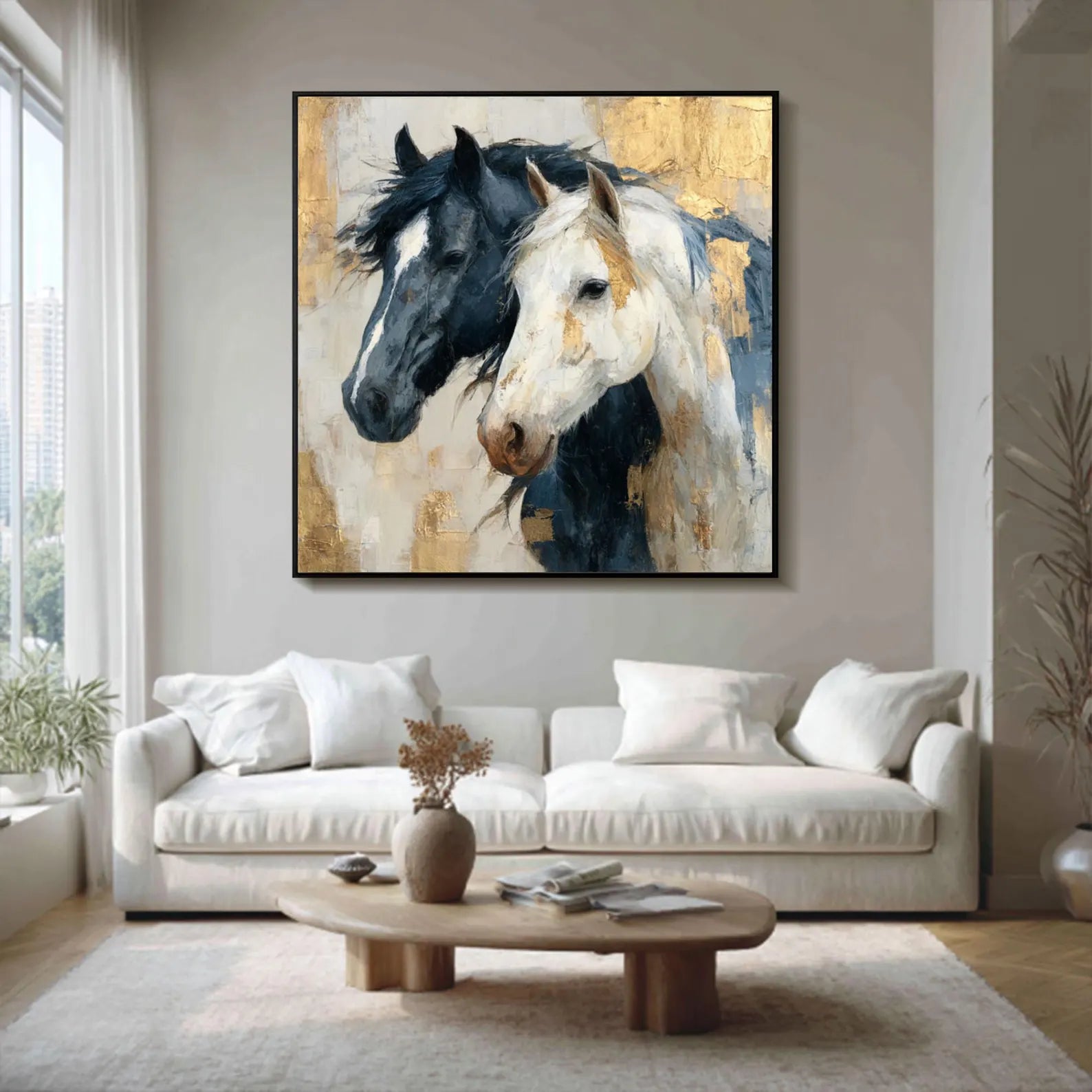 Textured Equine Elegance | Dual Steeds