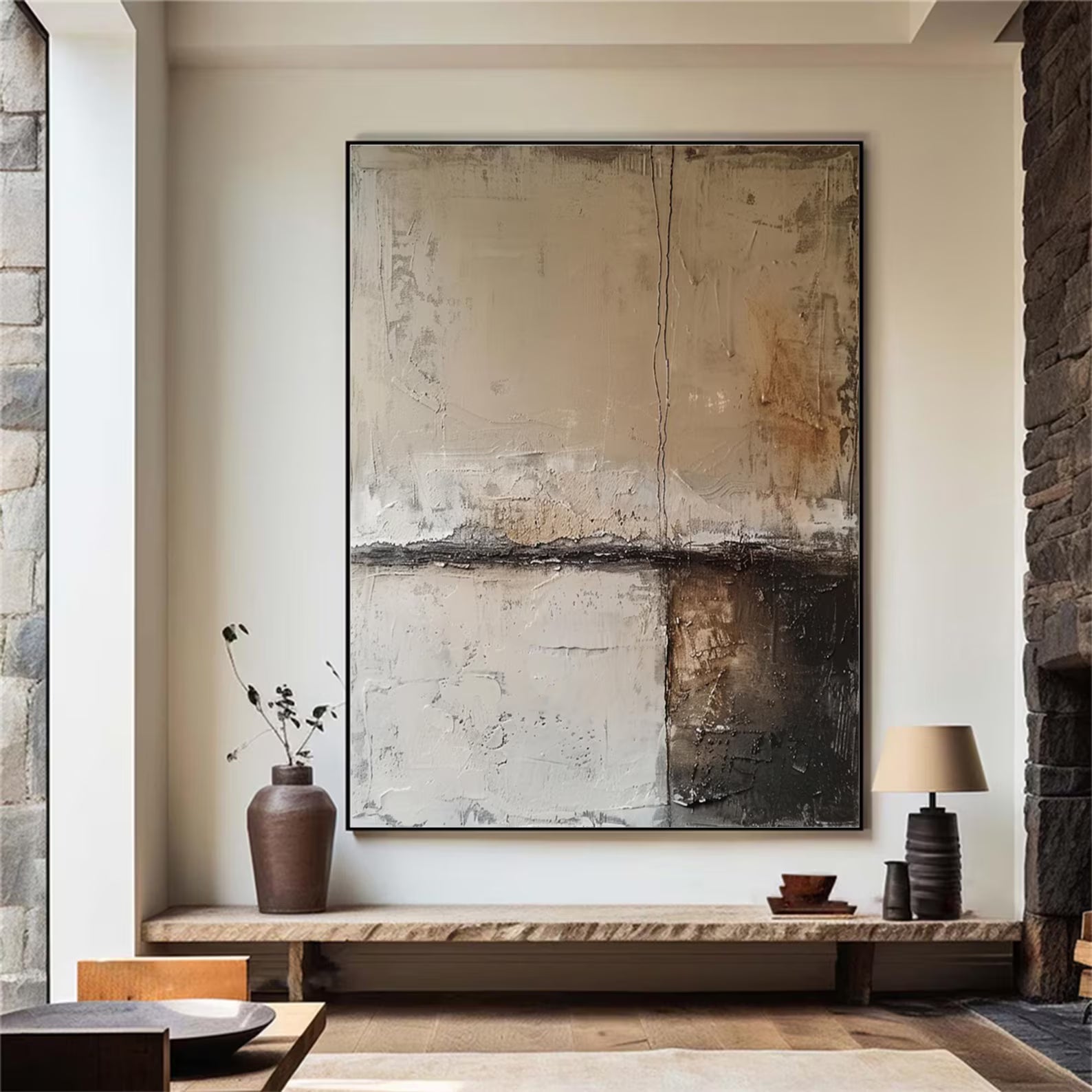 Textured Neutral Abstract | Rustic Luxe