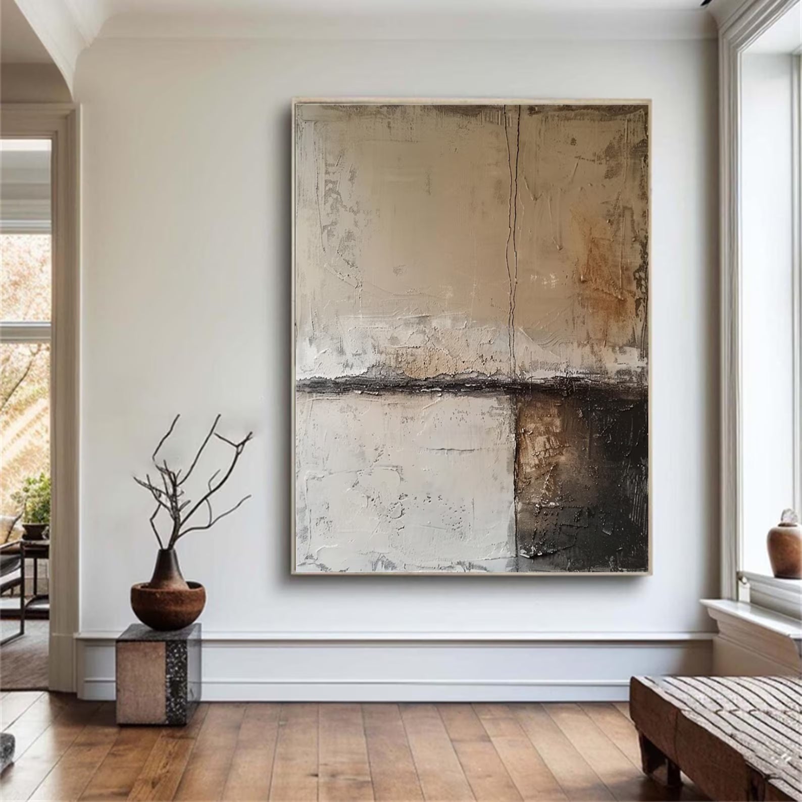 Textured Neutral Abstract | Rustic Luxe