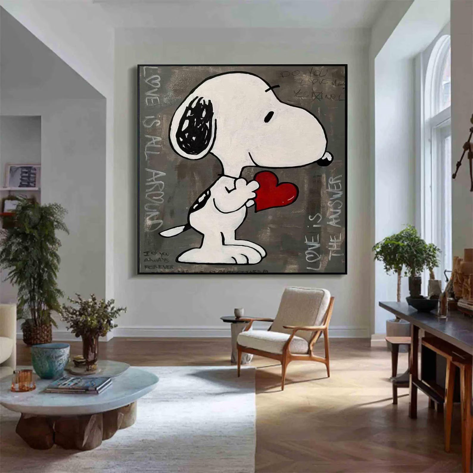 Textured Romantic Graffiti | Snoopy Heart