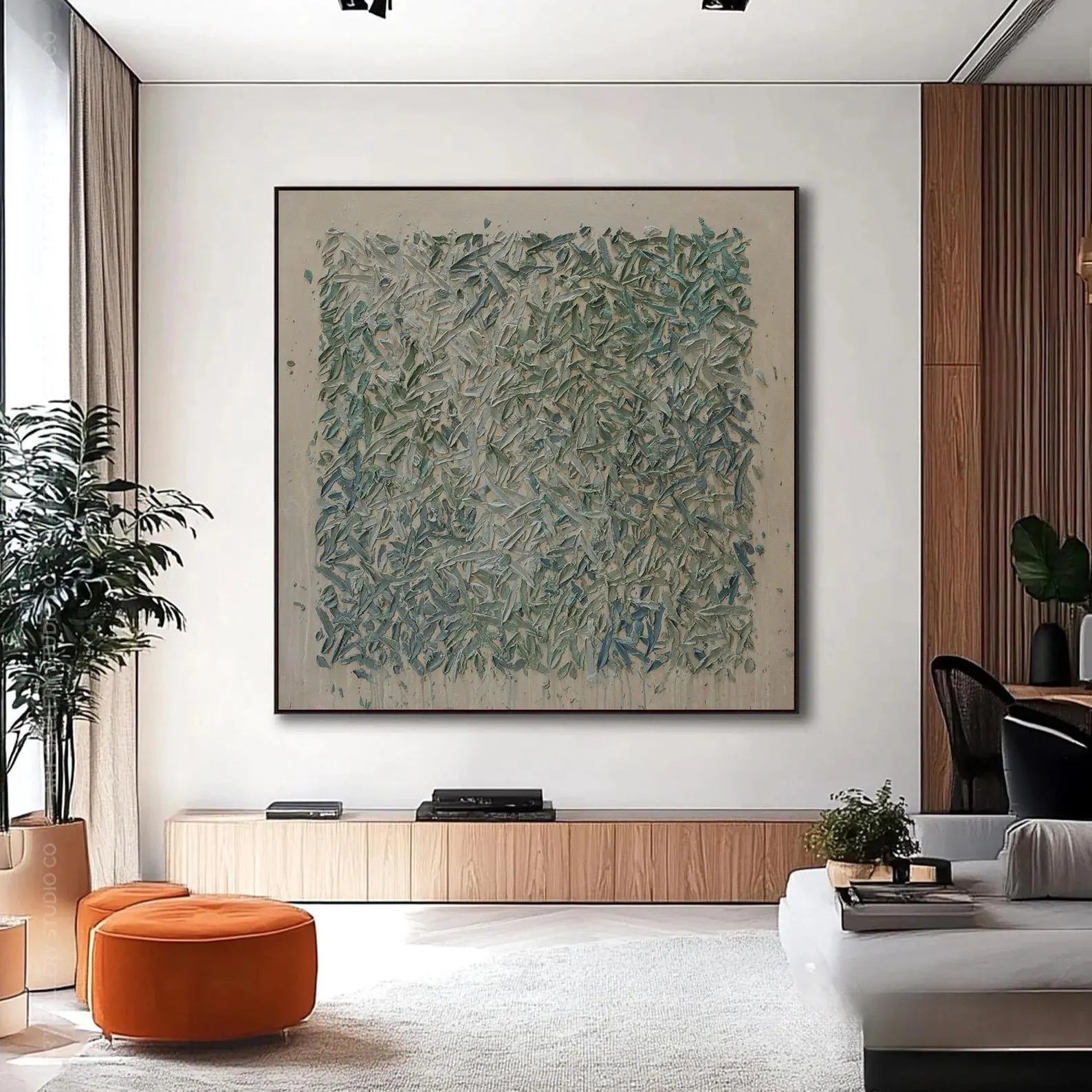 Abstract Teal Texture Art | Modern Refinement