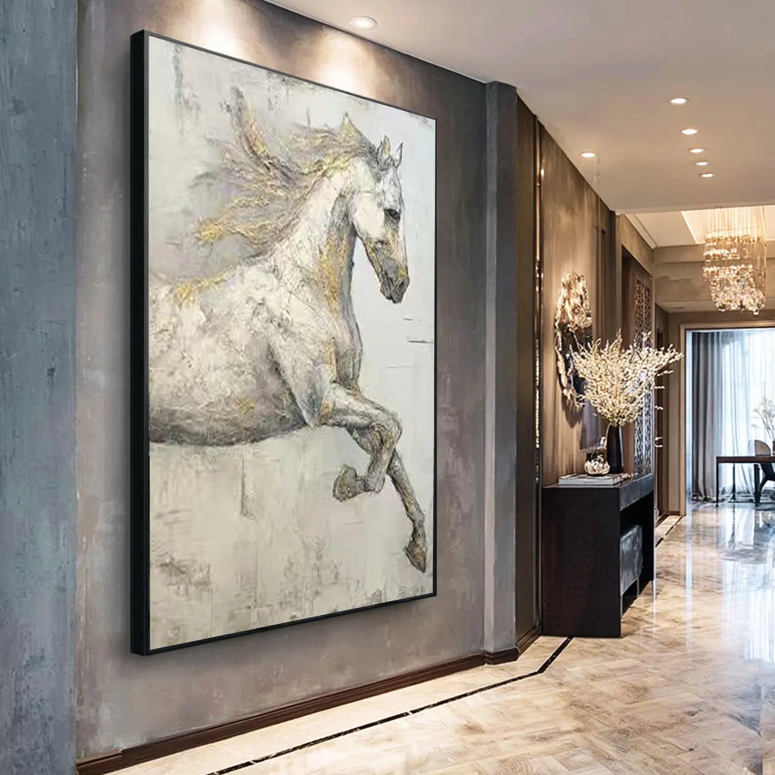 Textured Equine Grace | White Gold