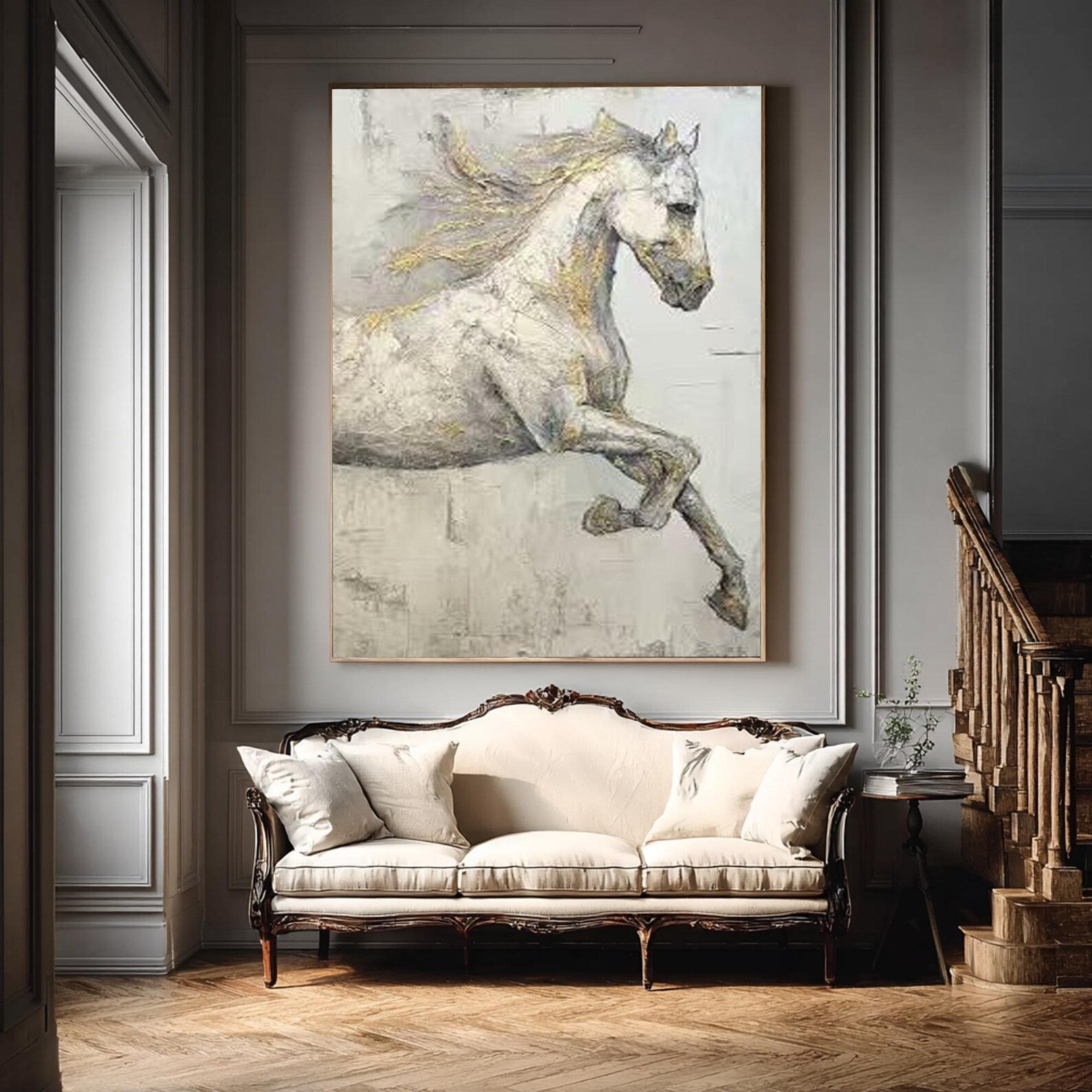 Textured Equine Grace | White Gold