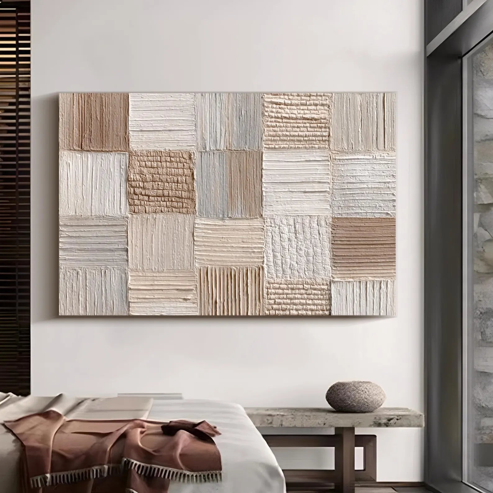 Textured Patchwork Serenity | Neutral Tones