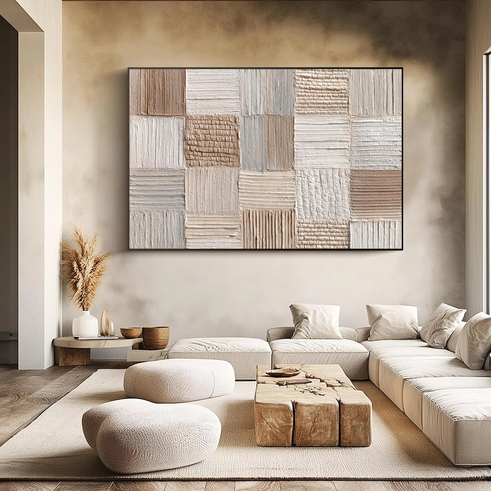Textured Patchwork Serenity | Neutral Tones