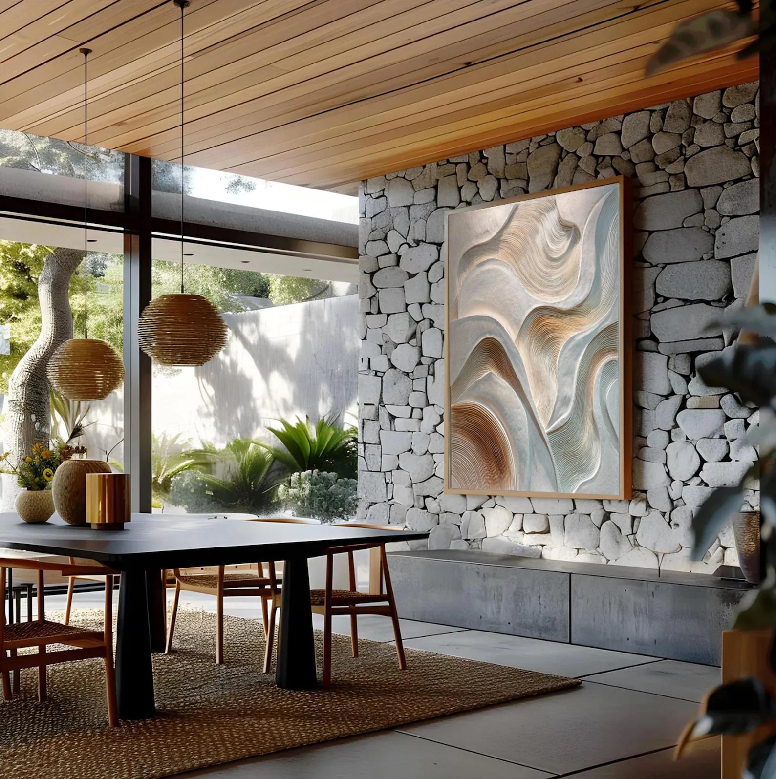 Textured Wave Nuance | Grey Brown