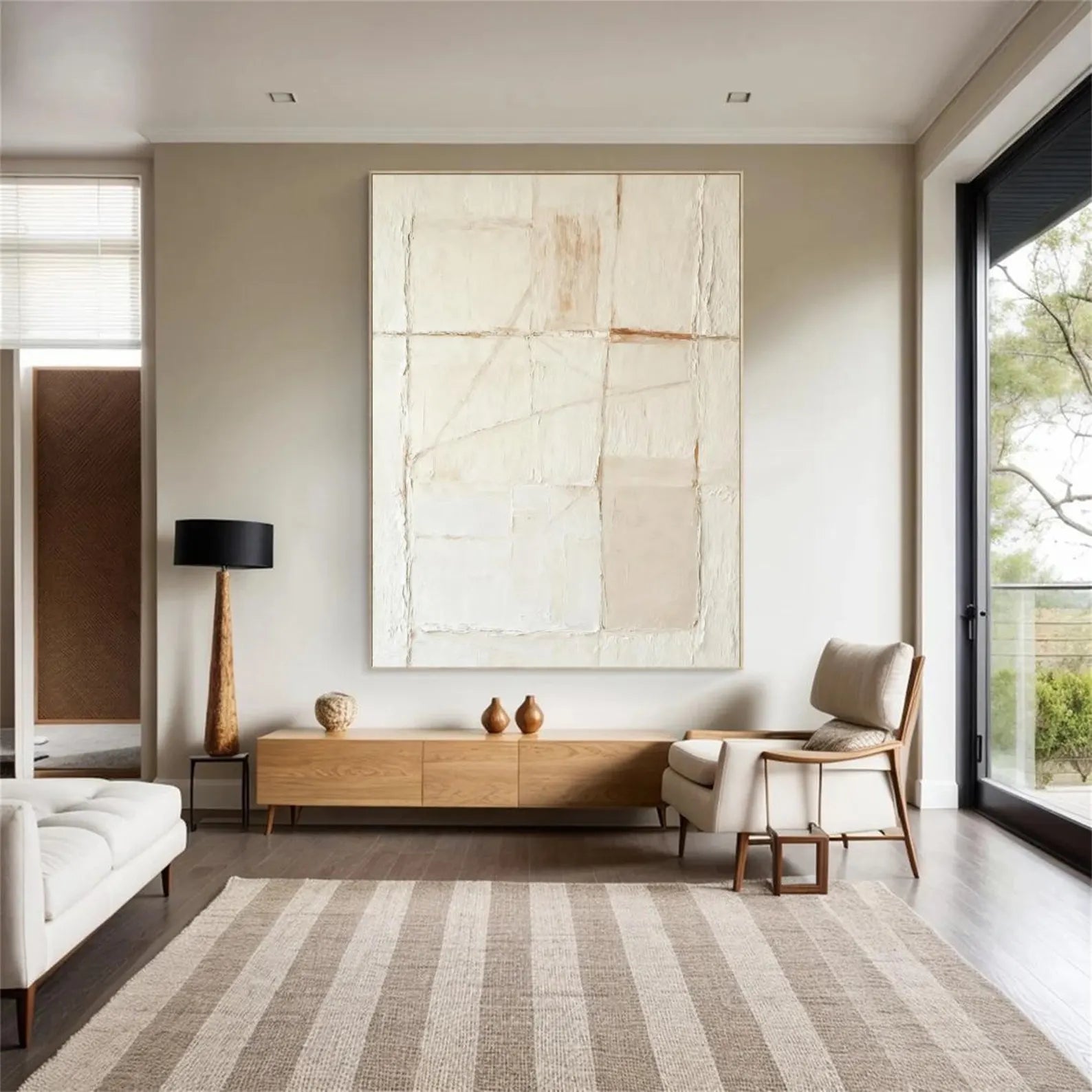 Textured Minimalist Grace | Cream Lines