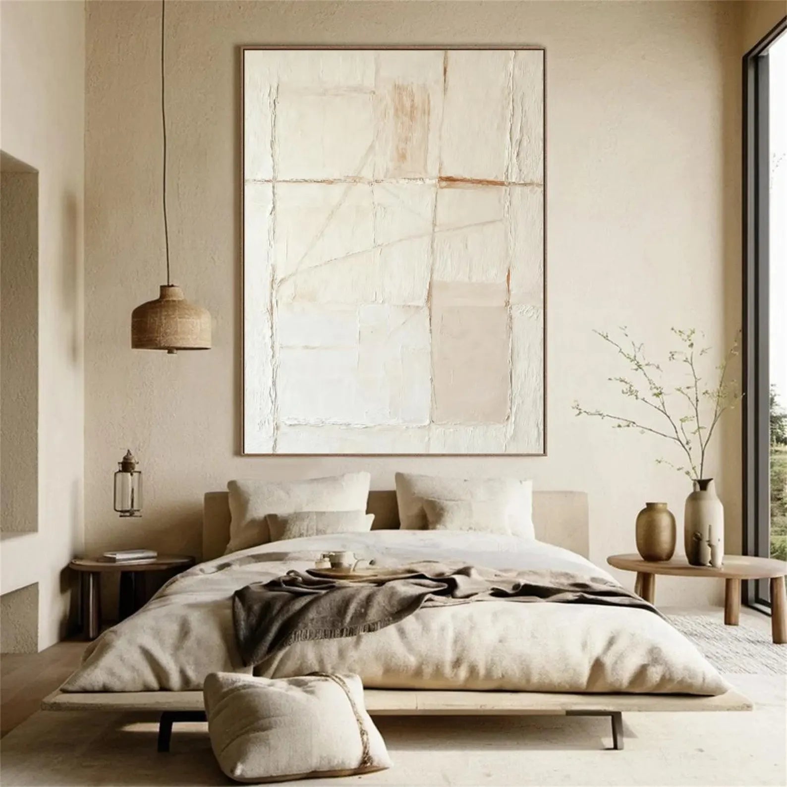 Textured Minimalist Grace | Cream Lines