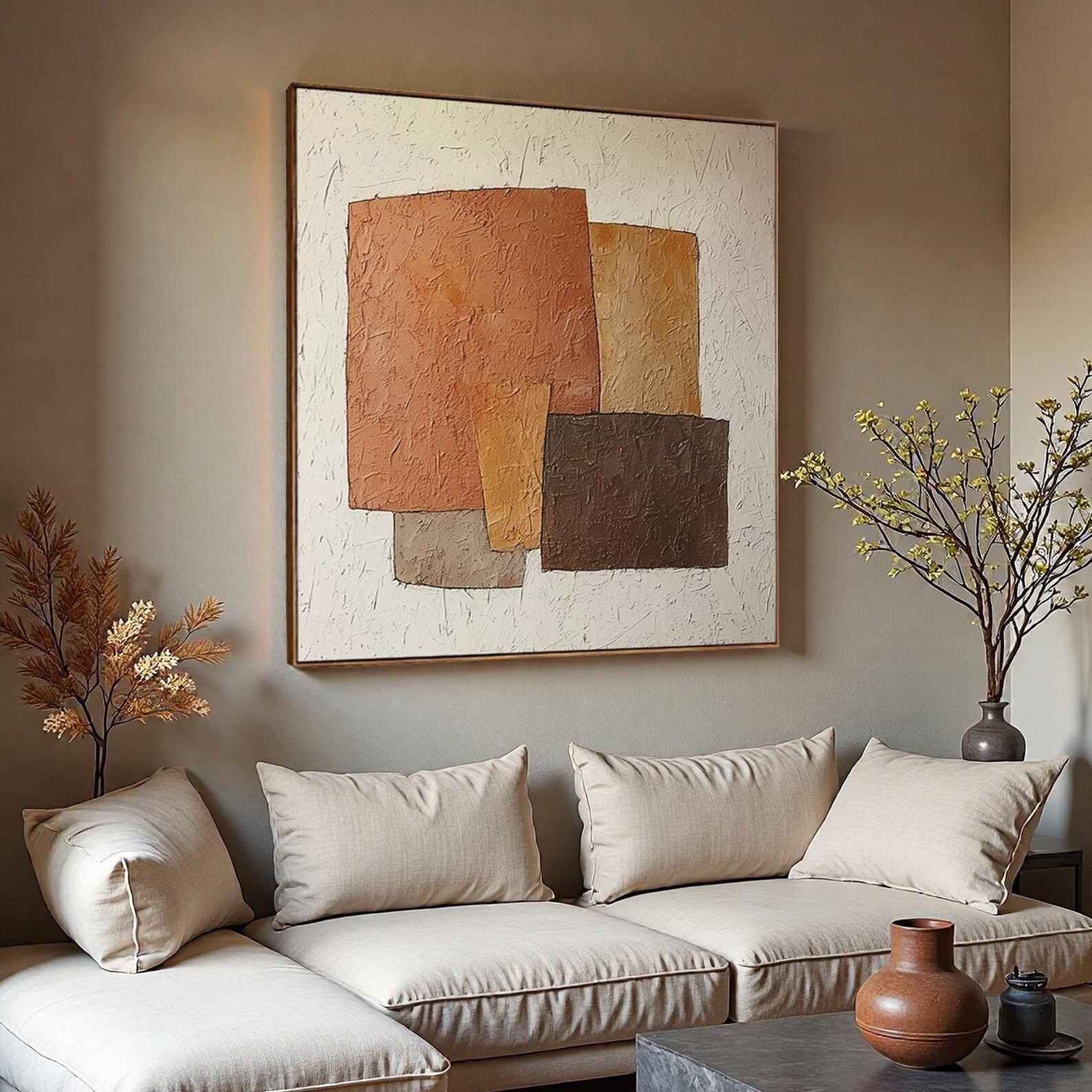Textured Geometric Art | Warm Sophistication