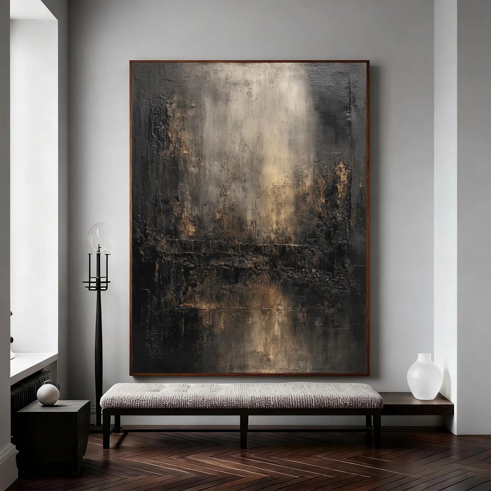 Textured Dark Grandeur | Gold Streaks