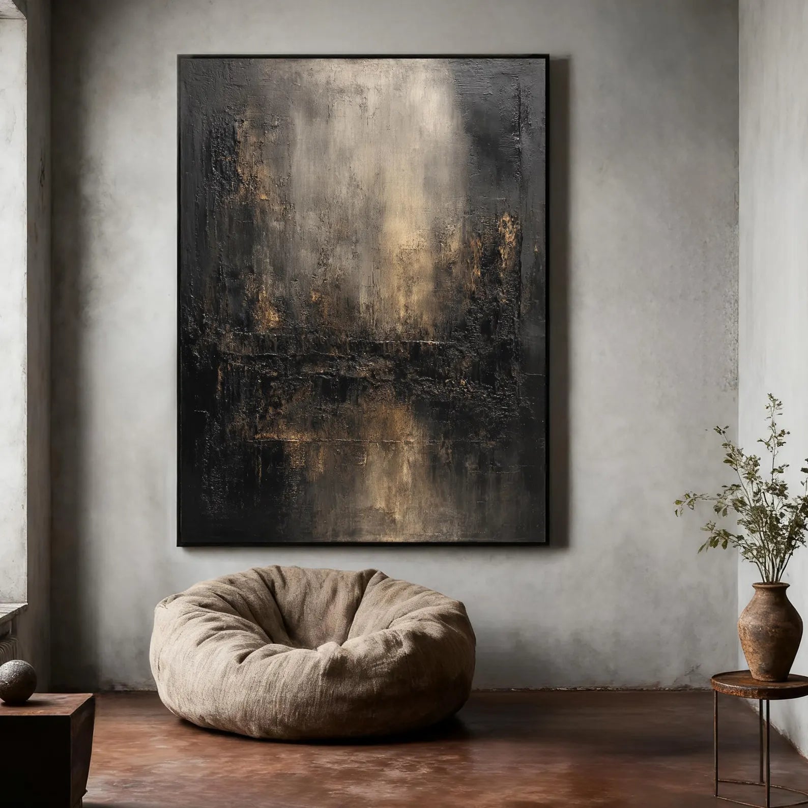 Textured Dark Grandeur | Gold Streaks