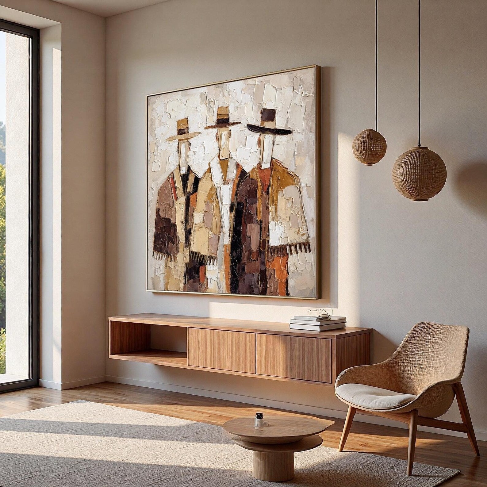 Textured Abstract Figure Art | Subtle Tones Flow