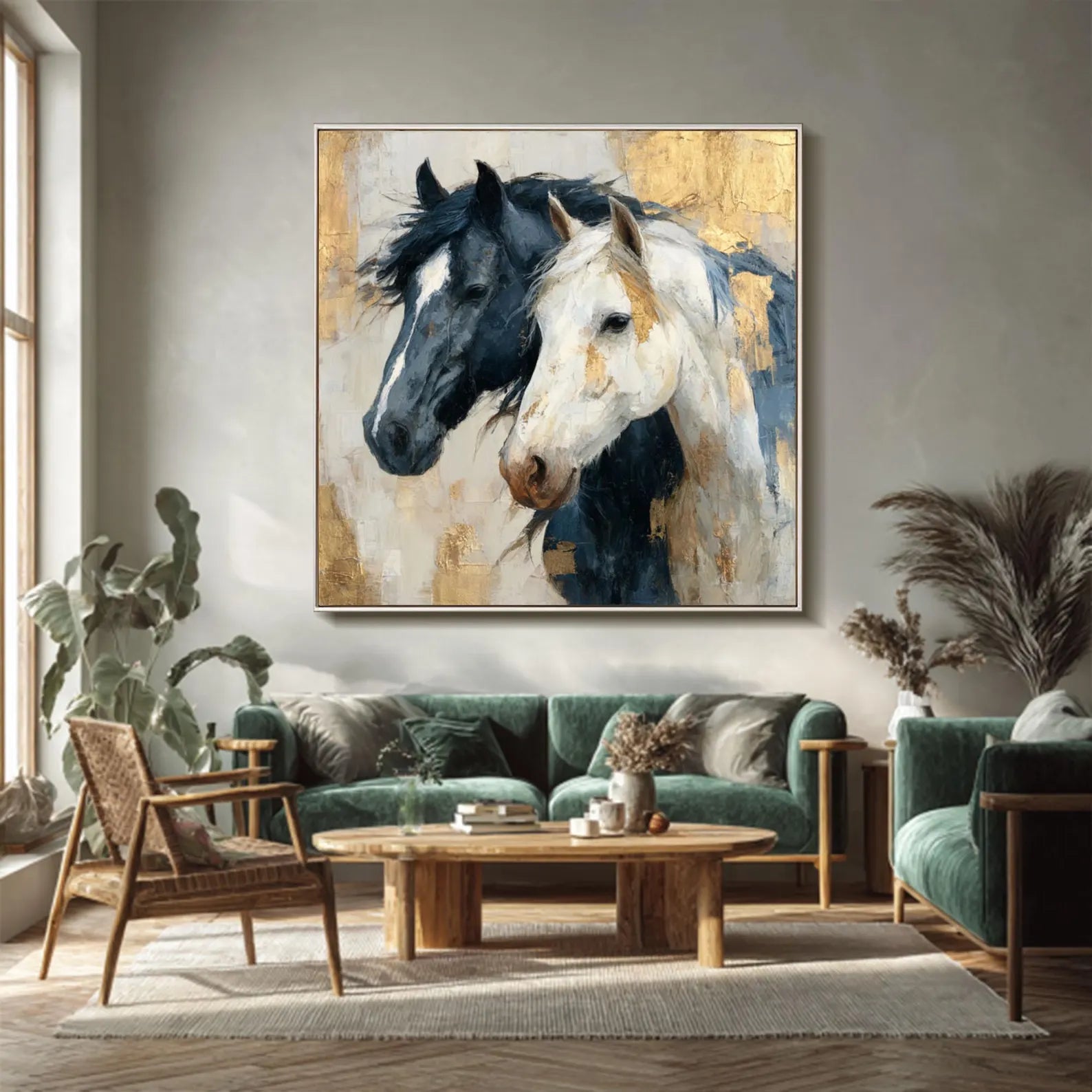 Textured Equine Elegance | Dual Steeds