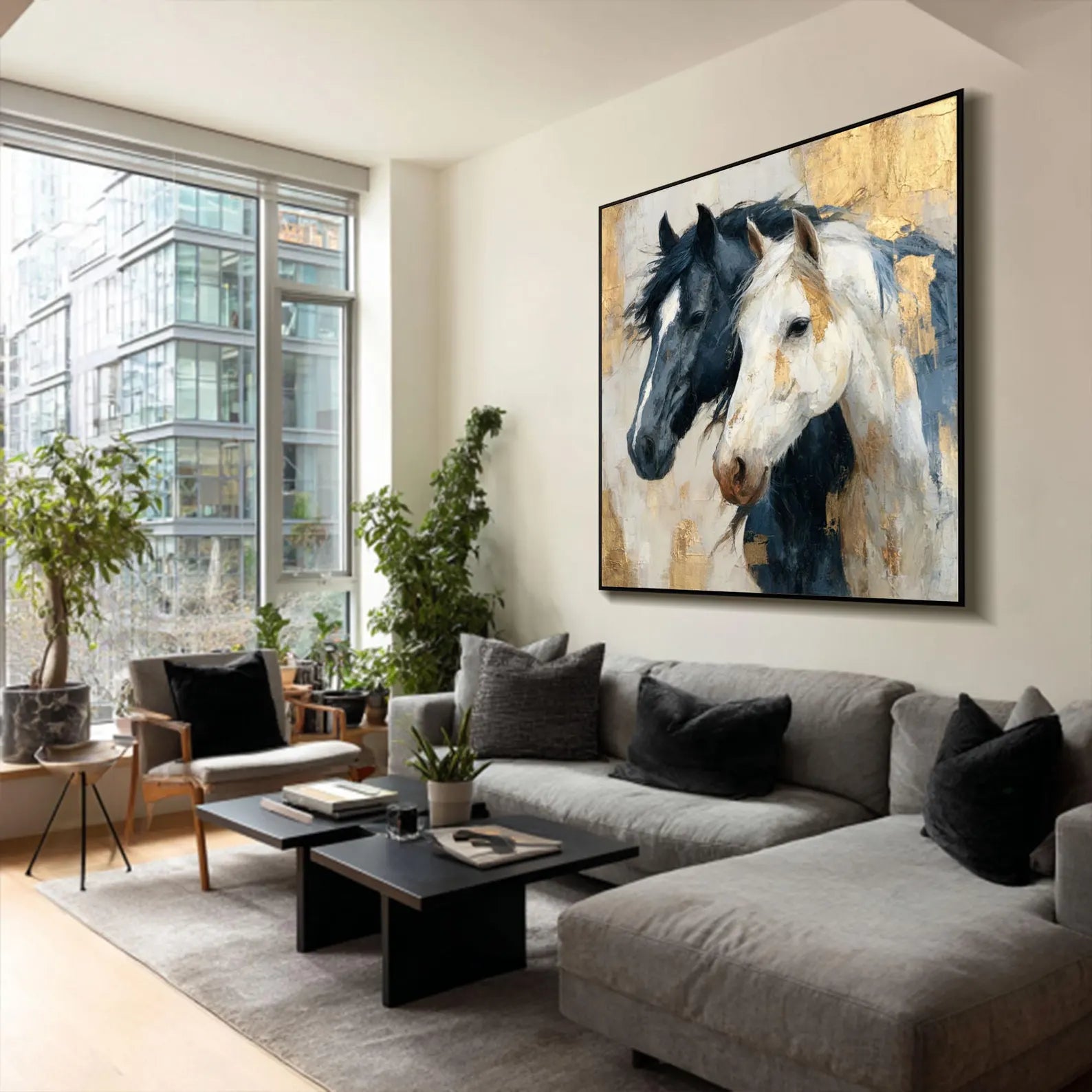 Textured Equine Elegance | Dual Steeds