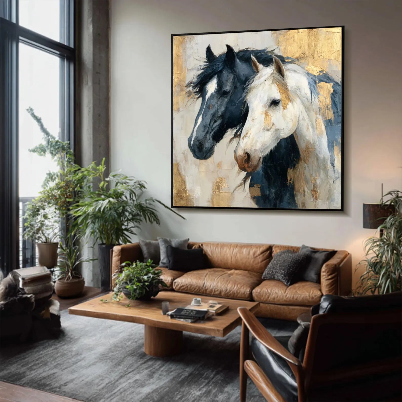 Textured Equine Elegance | Dual Steeds