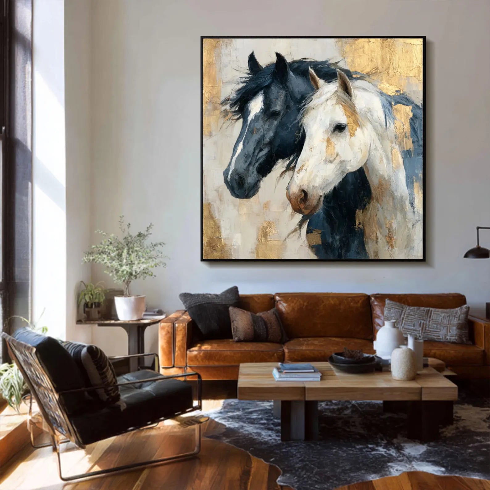 Textured Equine Elegance | Dual Steeds