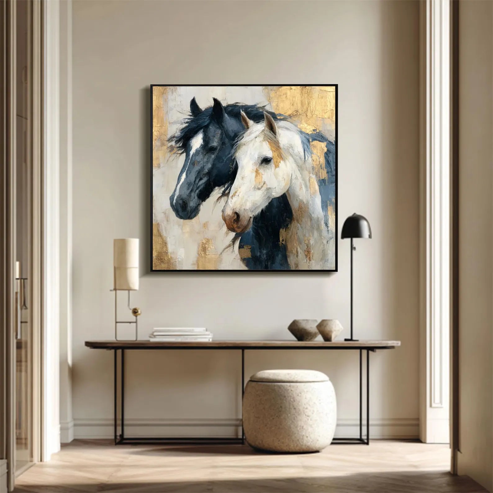 Textured Equine Elegance | Dual Steeds